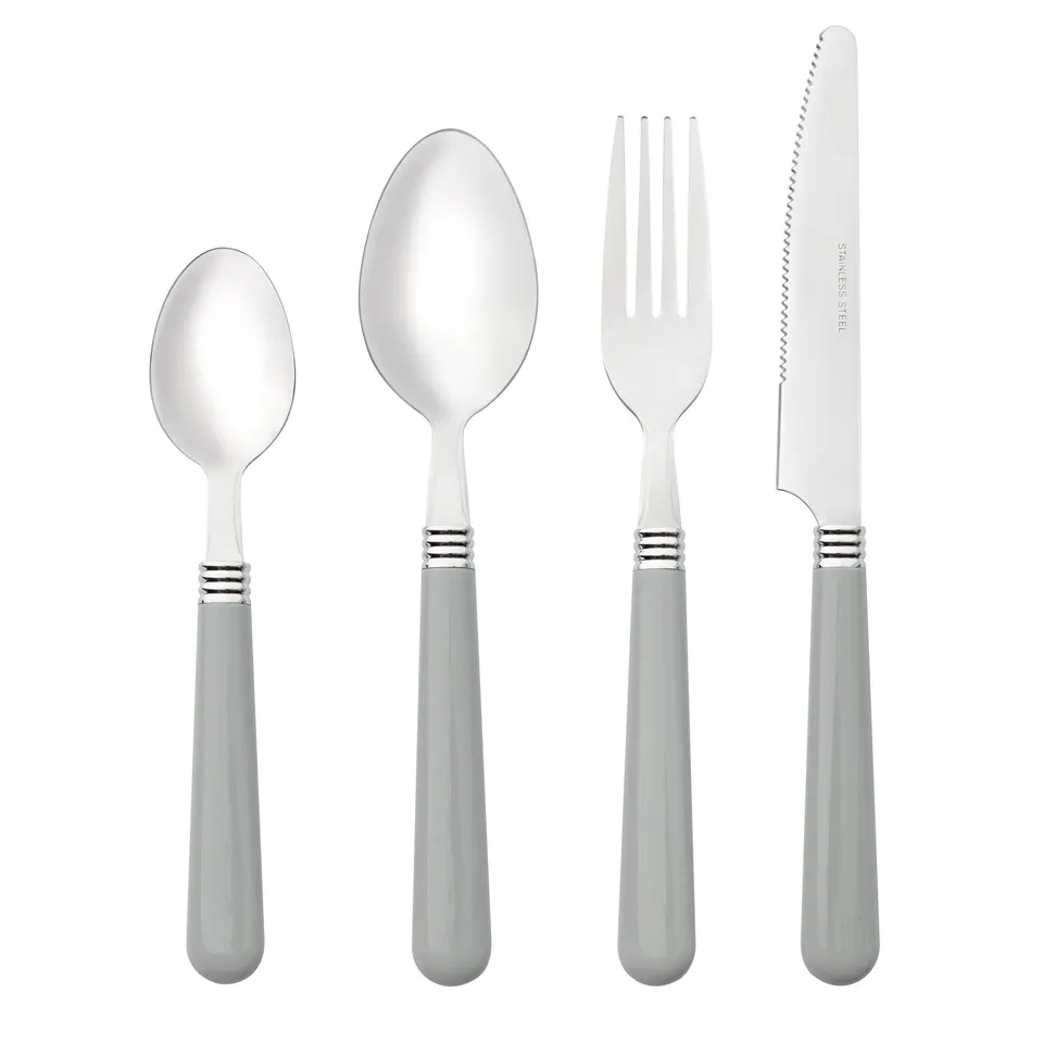 Baroni Home Set Posate 24 Pezzi Grigio Acciaio Inox