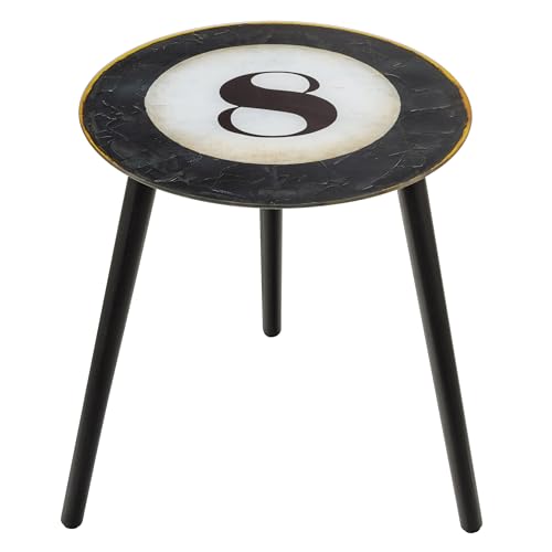 Baroni Home tavolino vetro Biliardo 42x42x40 cm soggiorno