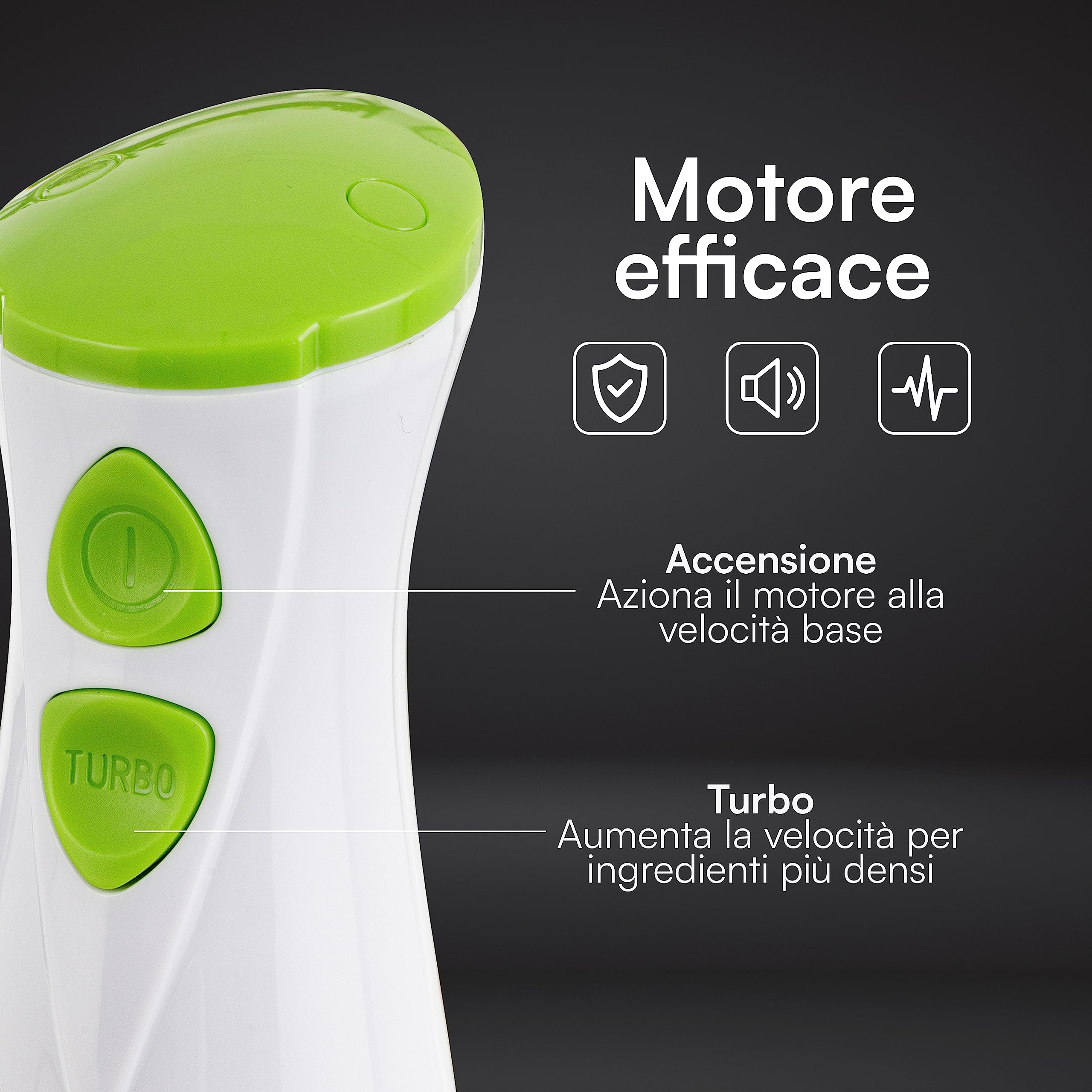 Baroni Home mixer immersione 3 in 1 200W con tritatutto