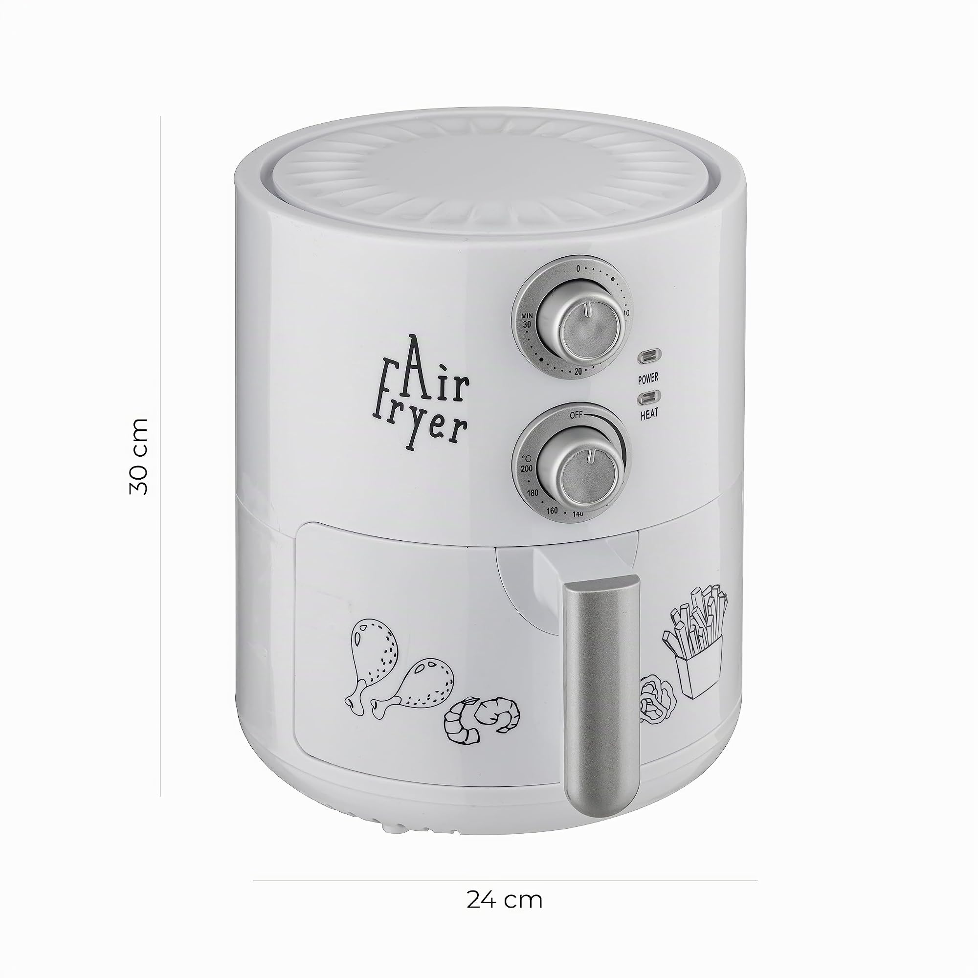 Baroni Home Friggitrice ad Aria 3,5 L 1400W Antiaderente