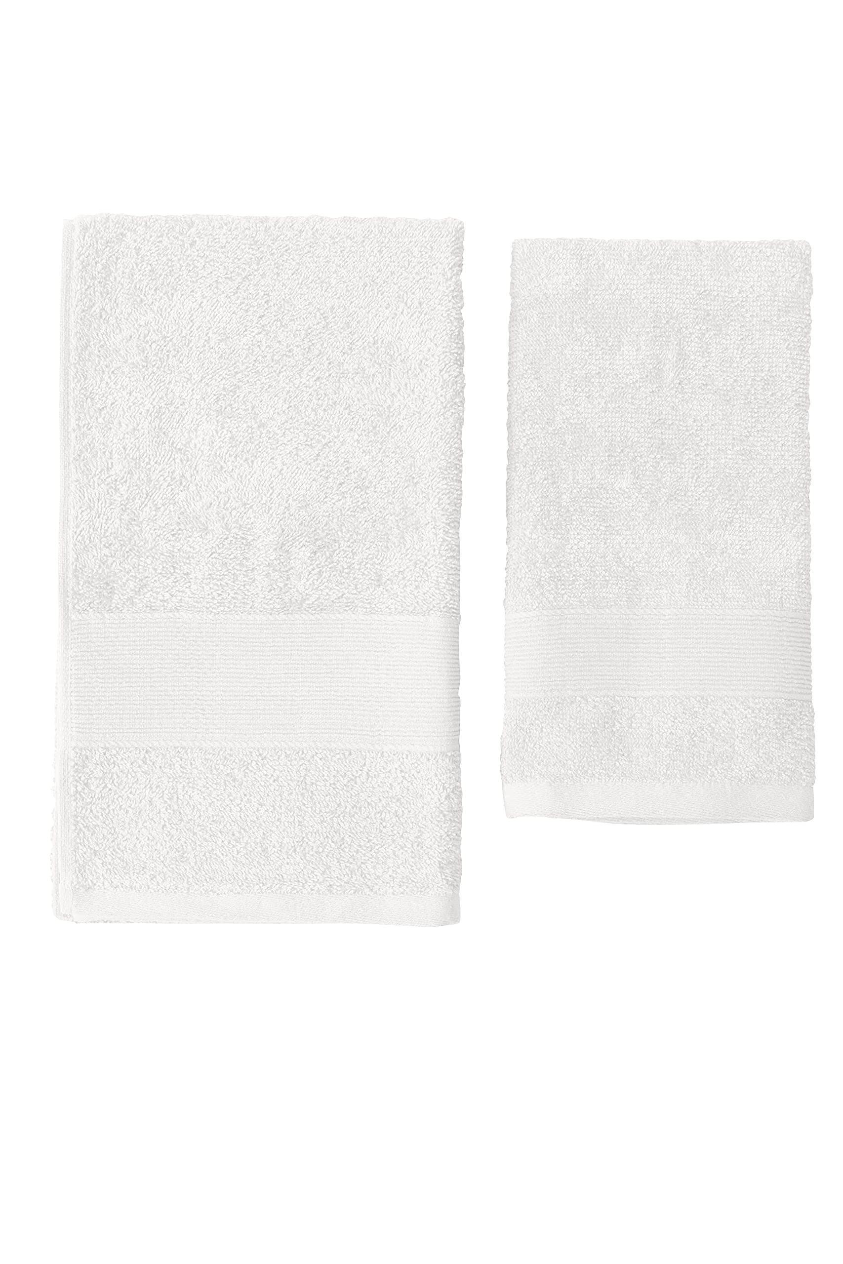 Baroni Home Set 2 Asciugamani Cotone Bianco 55x100 cm