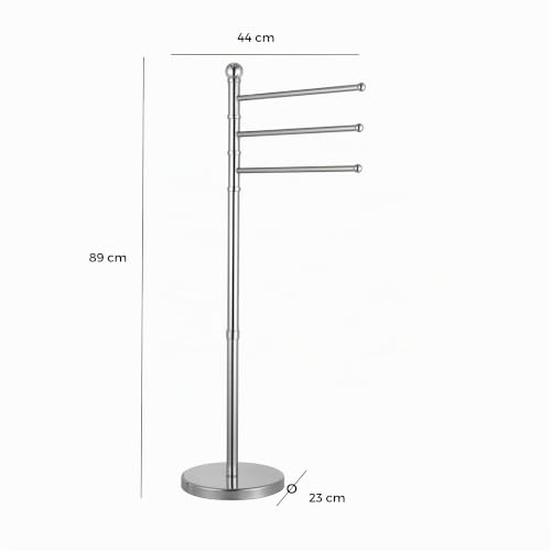 Baroni Home piantana portasciugamani acciaio 44x23x89 cm
