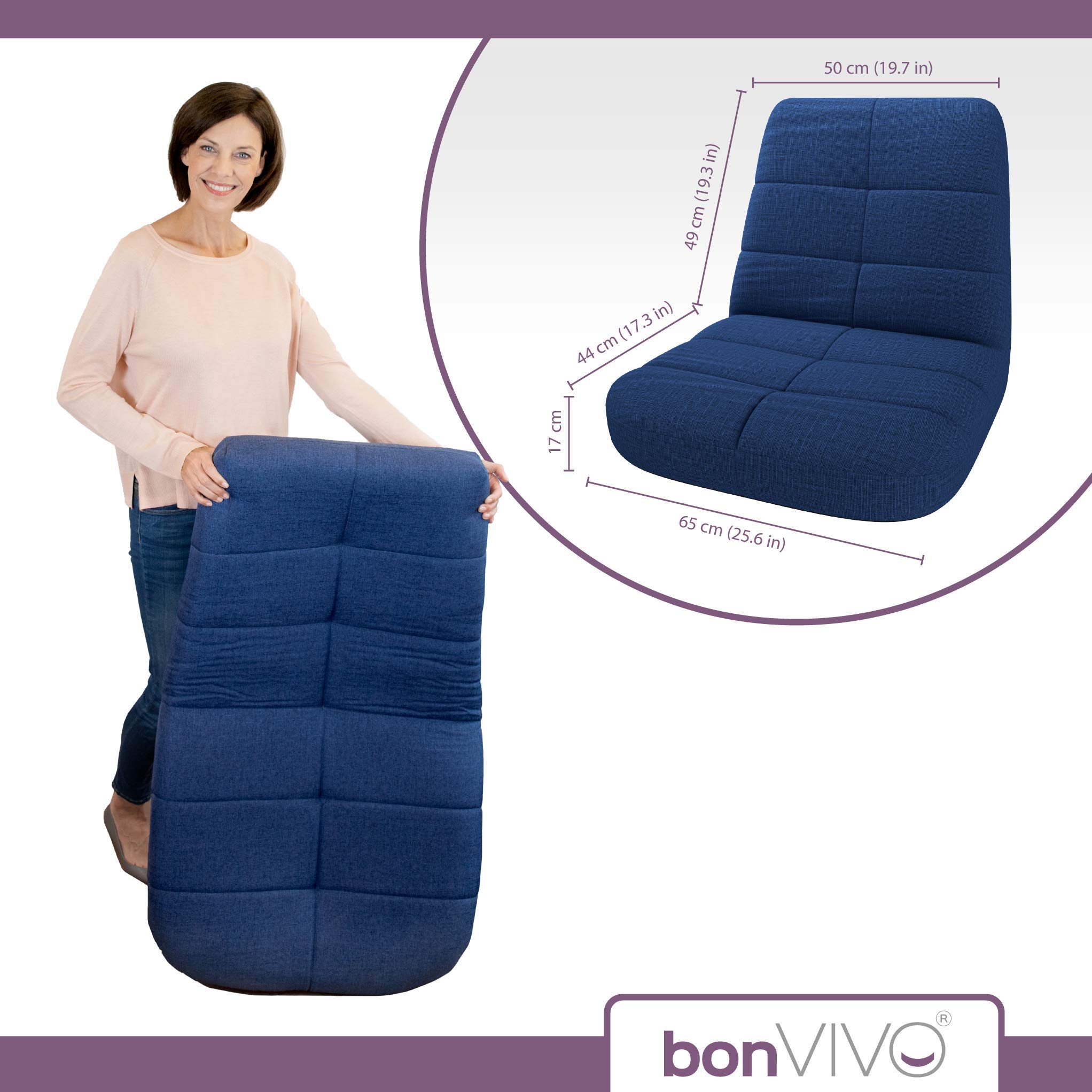 bonVIVO Easy Lounge sedia da terra pieghevole reclinabile