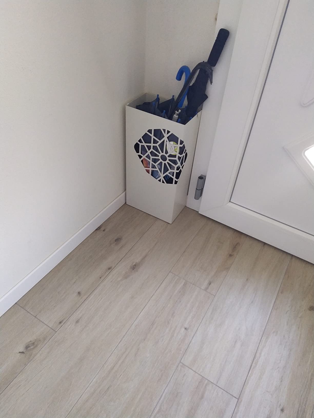 Baroni Home Portaombrelli Squadrato Bianco 25x15x50 cm