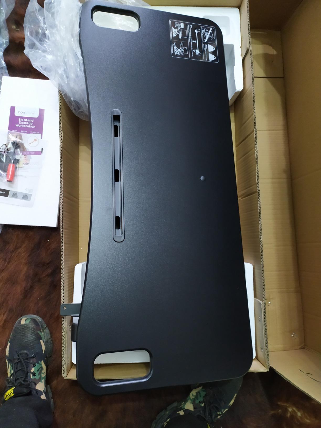 bonVIVO Scrivania Regolabile Sit Stand Nera da PC Ufficio
