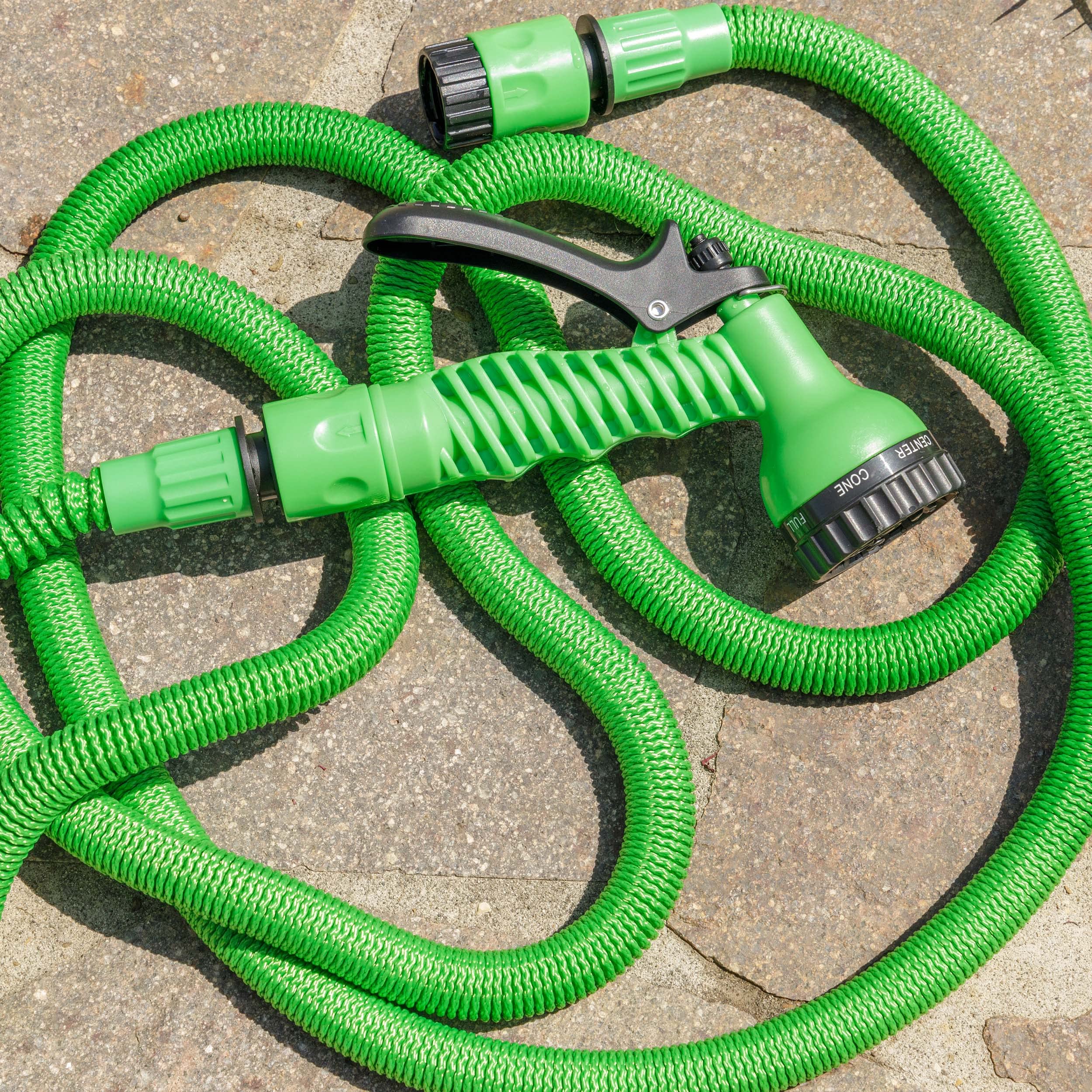 Baroni Home tubo da giardino estensibile 7,5 m con pistola 7 getti