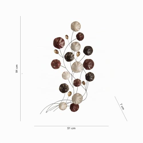 Baroni Ramo Fiori quadro 3D metallo bronzo 51x91 cm