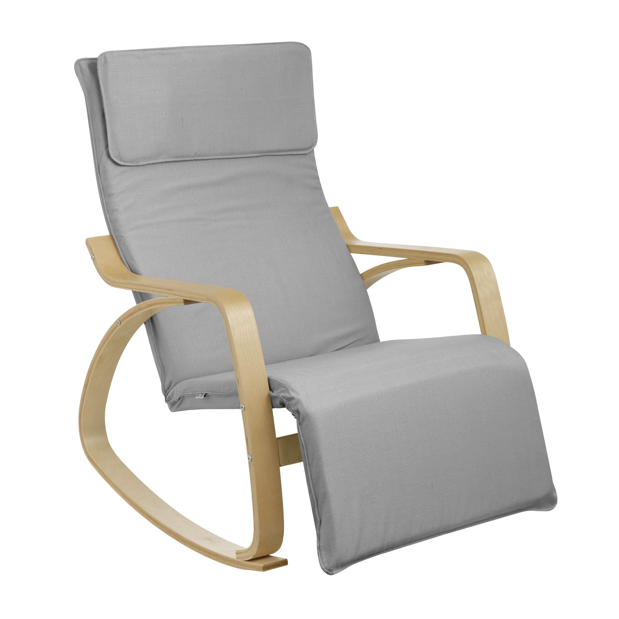 Baroni Home sedia a dondolo tessuto grigia 67x82x98 cm