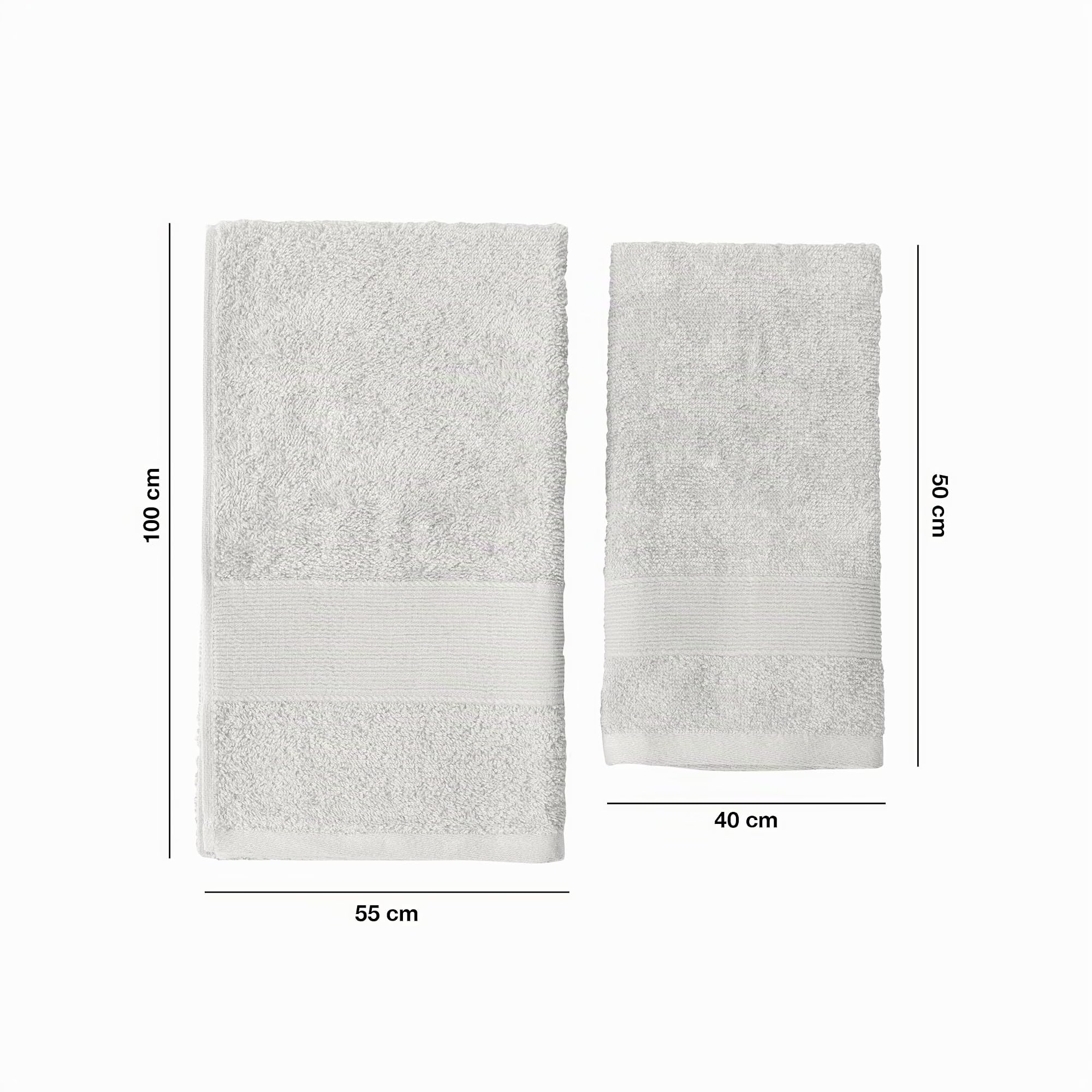 Baroni Home Set 2 Asciugamani Cotone Bianco 55x100 cm