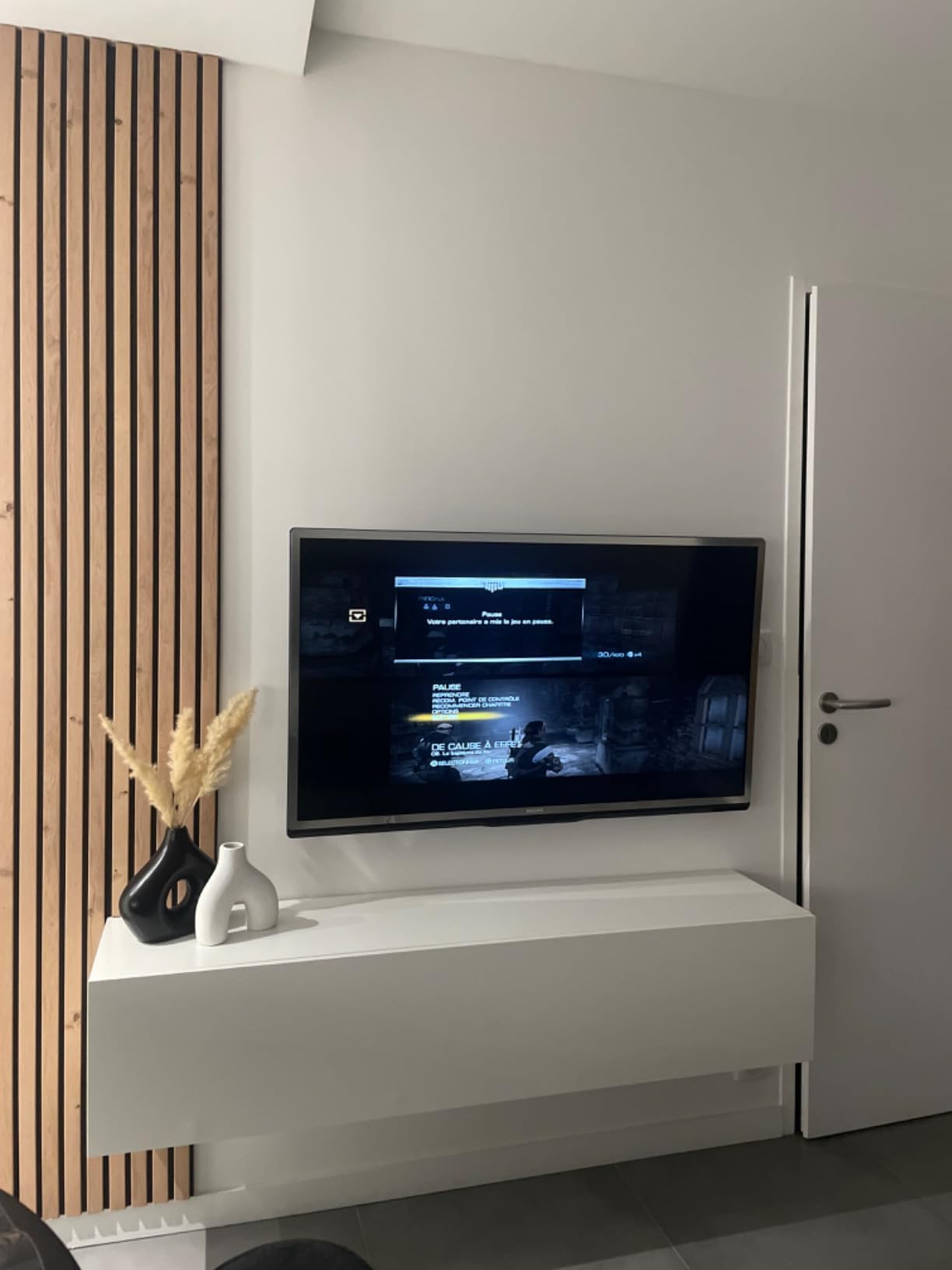 Baroni Home mobile TV sospeso 3 cassetti bianco 140 cm MDF