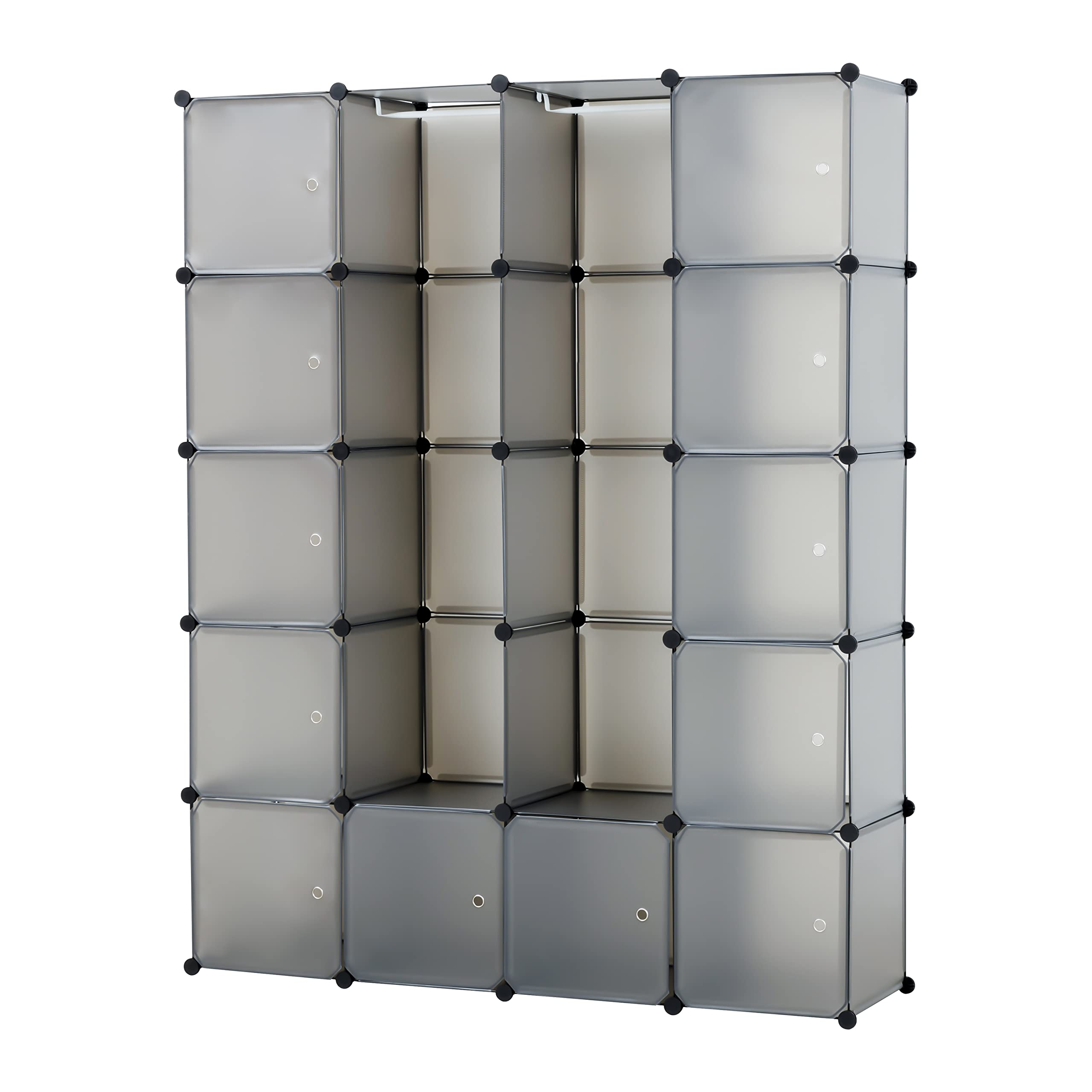 Baroni Home armadio componibile 12 scomparti grigio 111x37x147 cm