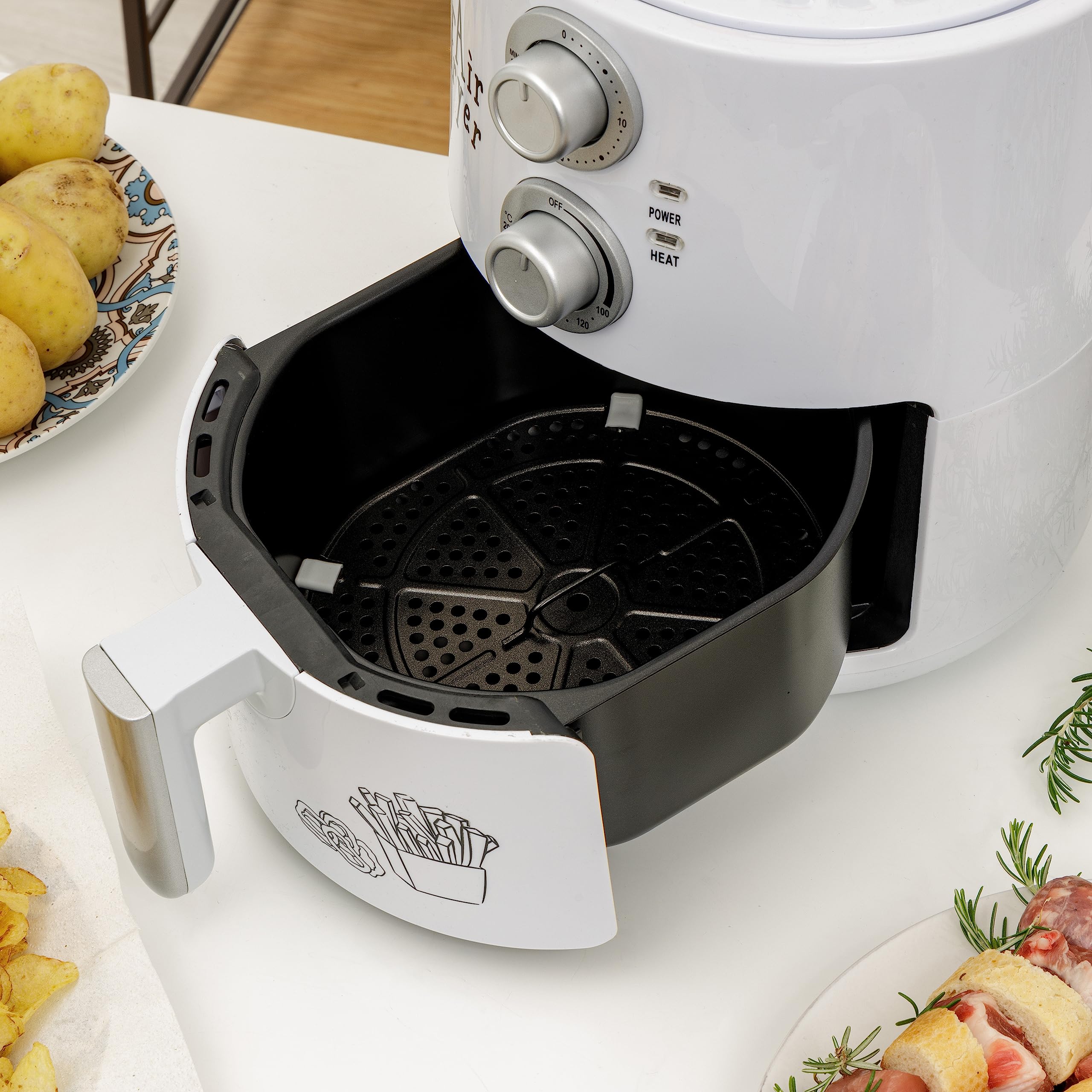 Baroni Home Friggitrice ad Aria 3,5 L 1400W Antiaderente