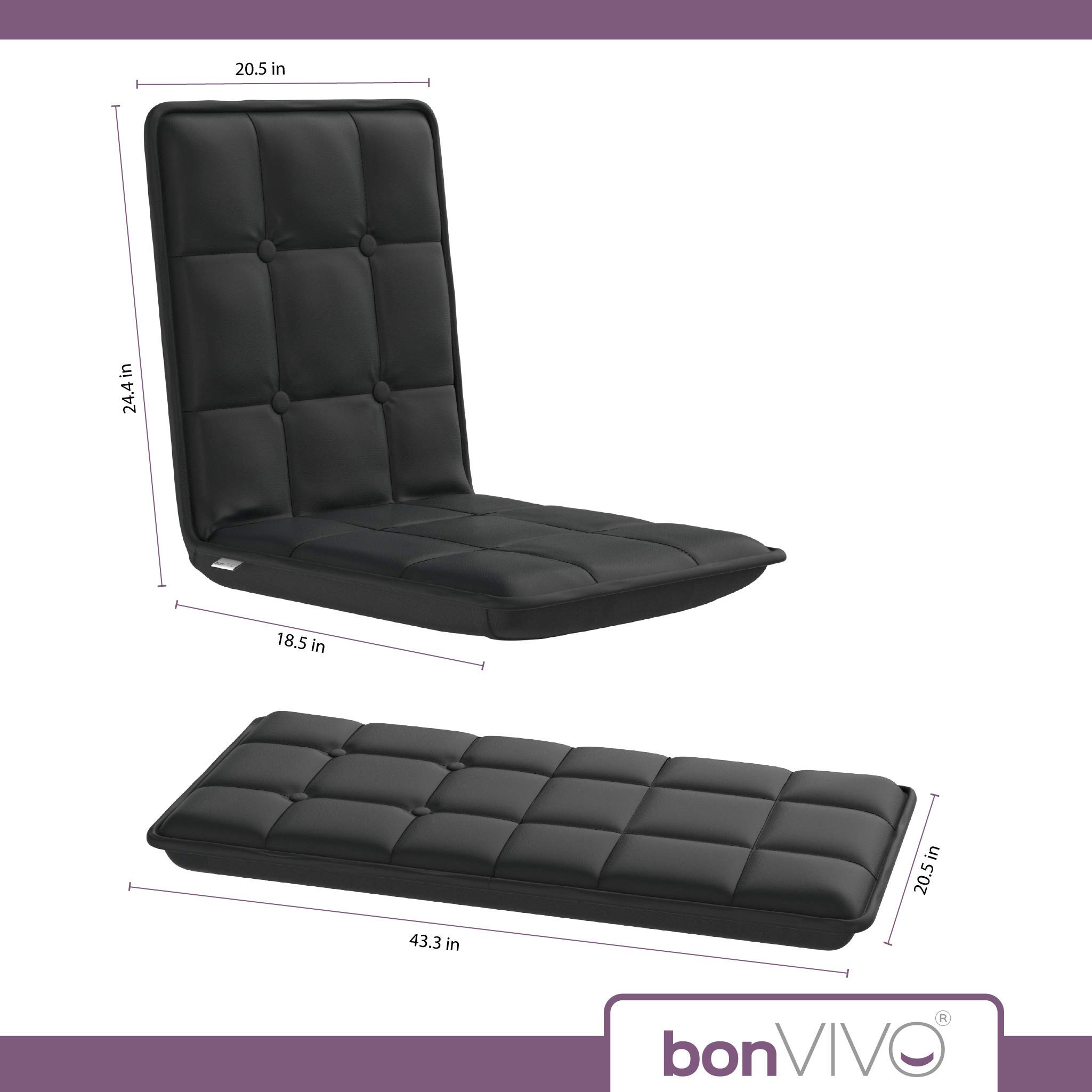 bonVIVO EASY Comfort Poltrona da Terra Pieghevole 5 Posizioni