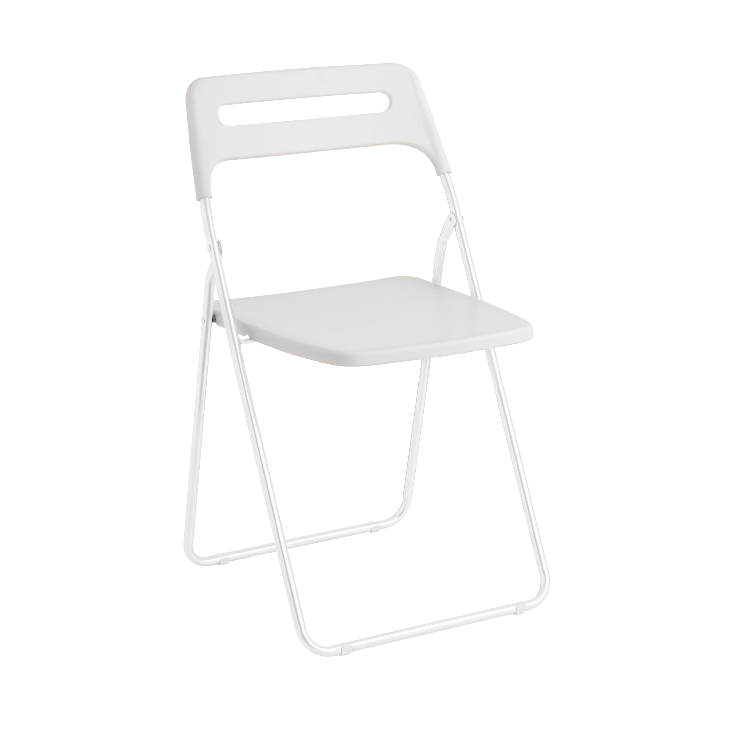 Baroni Home Sedia Pieghevole Bianca 1 Pezzo Acciaio