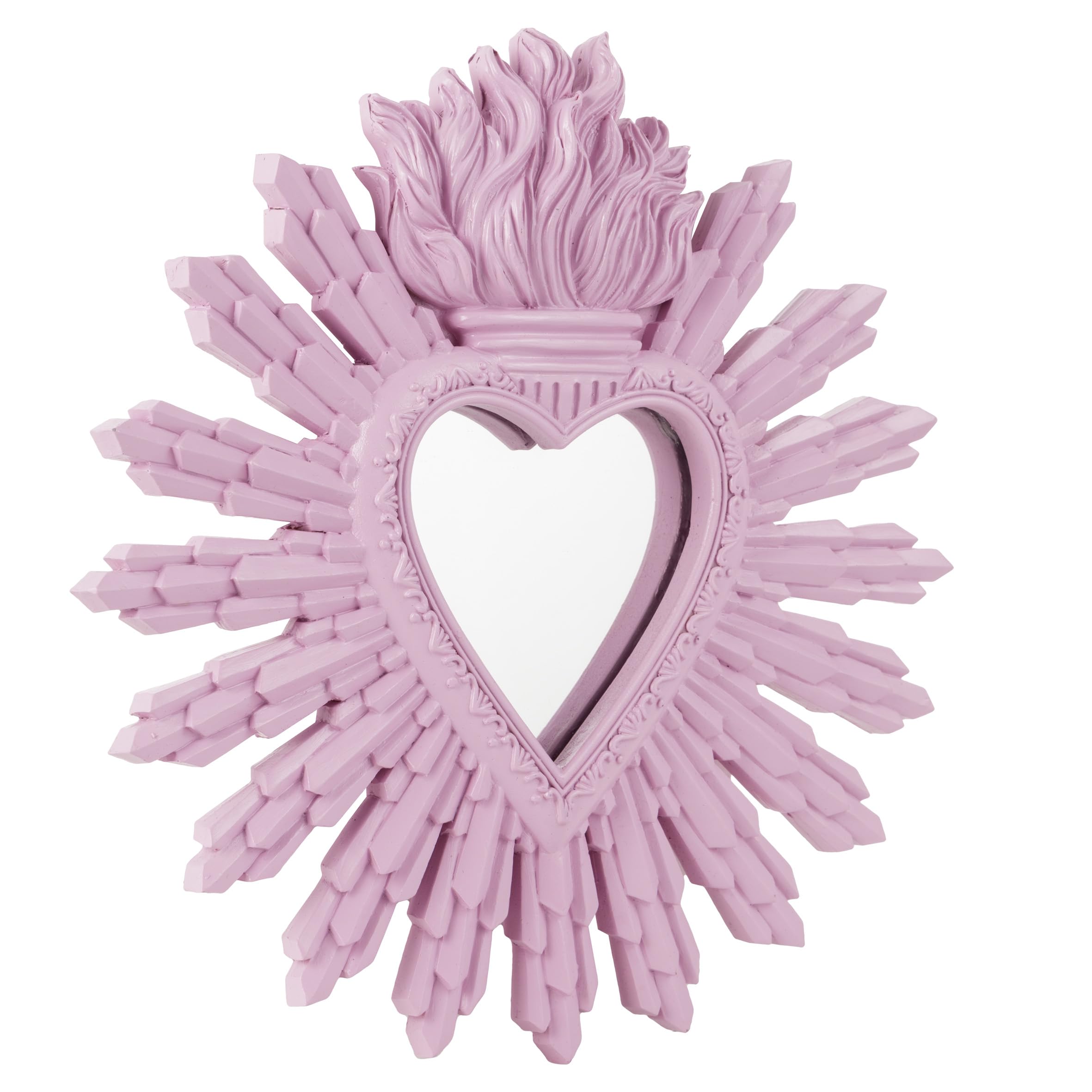 Baroni Home Ex Voto Cuore Specchio Parete Rosa resina