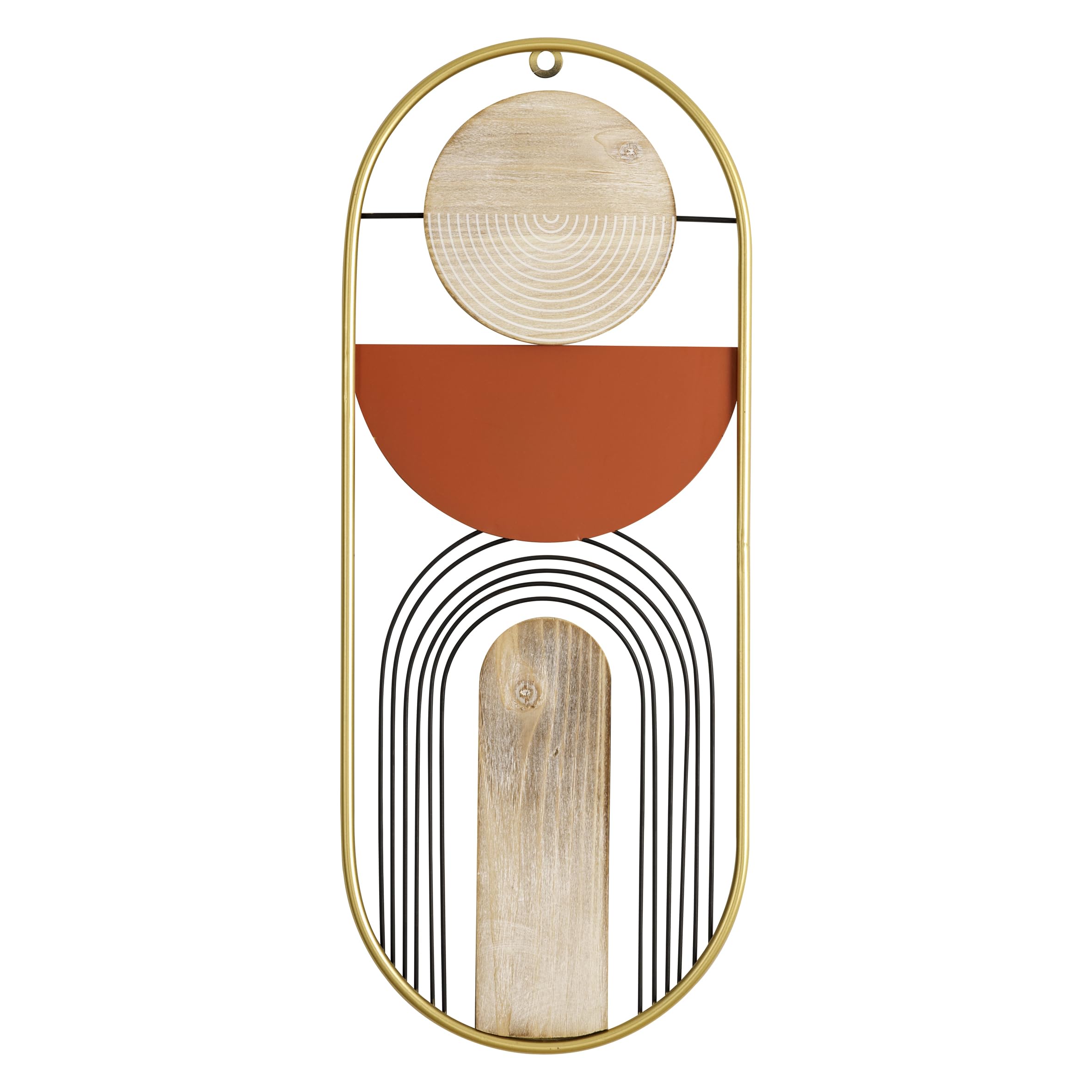 Baroni Home Decorazione Muro Geometrie 2 Pezzi Acciaio Legno