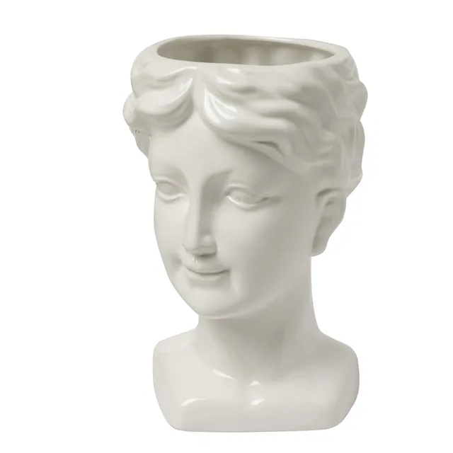 Baroni Home Ladies Ragazza vaso testa ceramica 16x15x23 cm