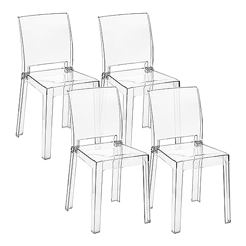 Baroni Home Sedie Policarbonato Trasparente 36x81x43 cm 4 Pezzi