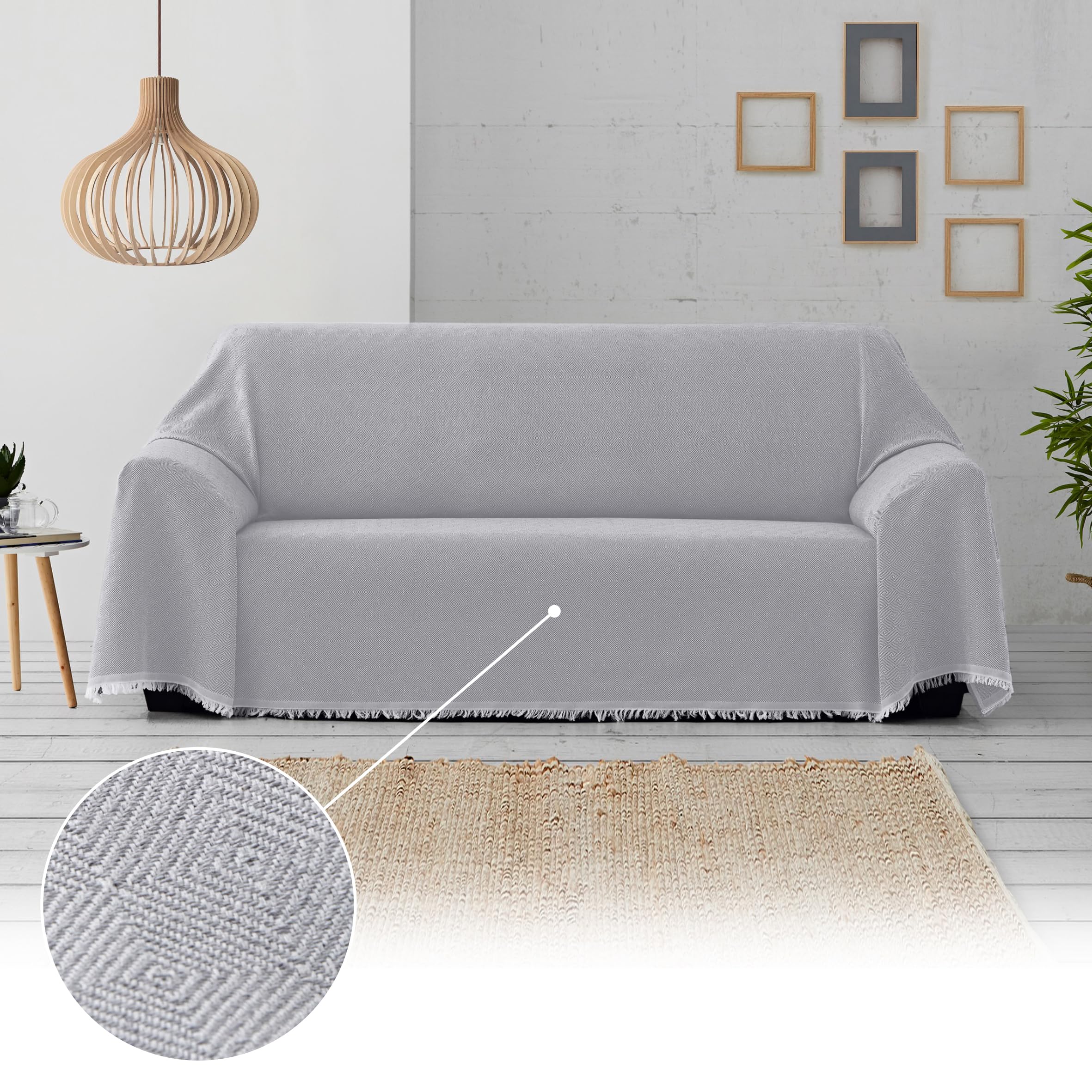 Textilhome telo copridivano Dante 180x285 cm perlato