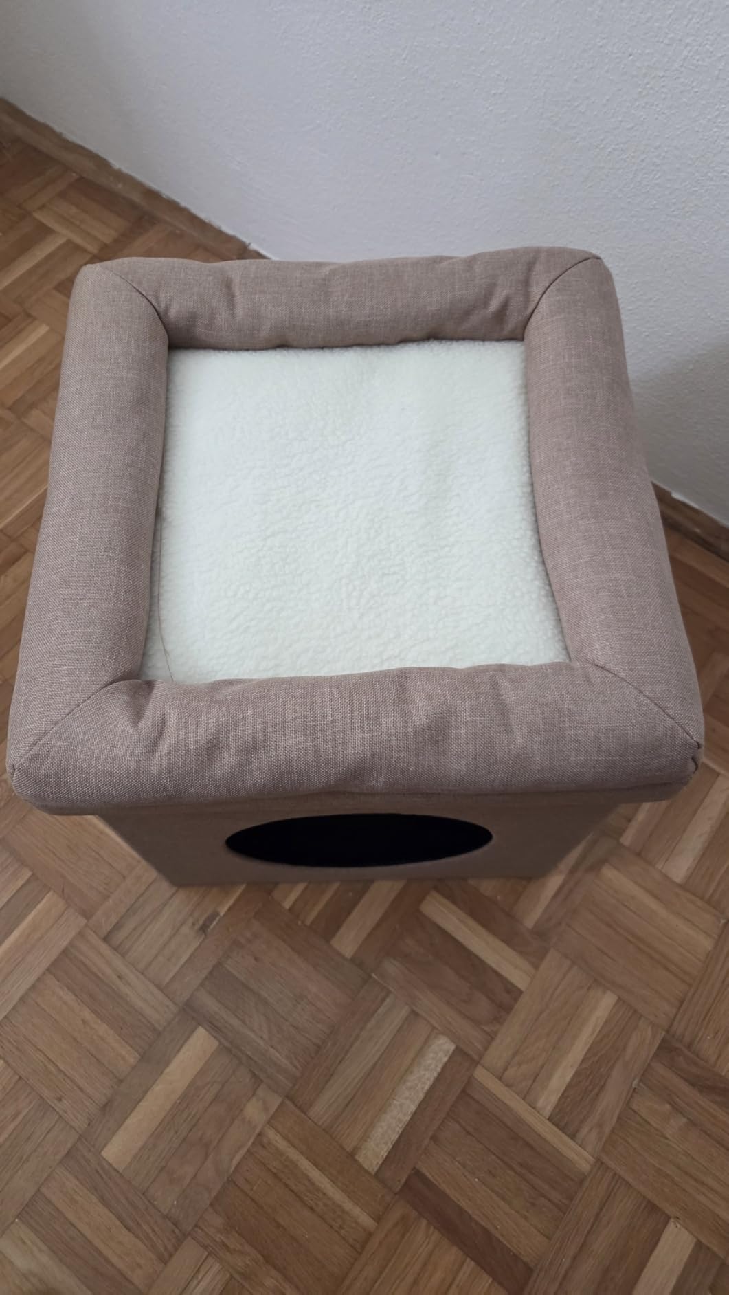 Baroni Home Cuccia Cane Gatto Pouf Marrone 38x38x42 cm