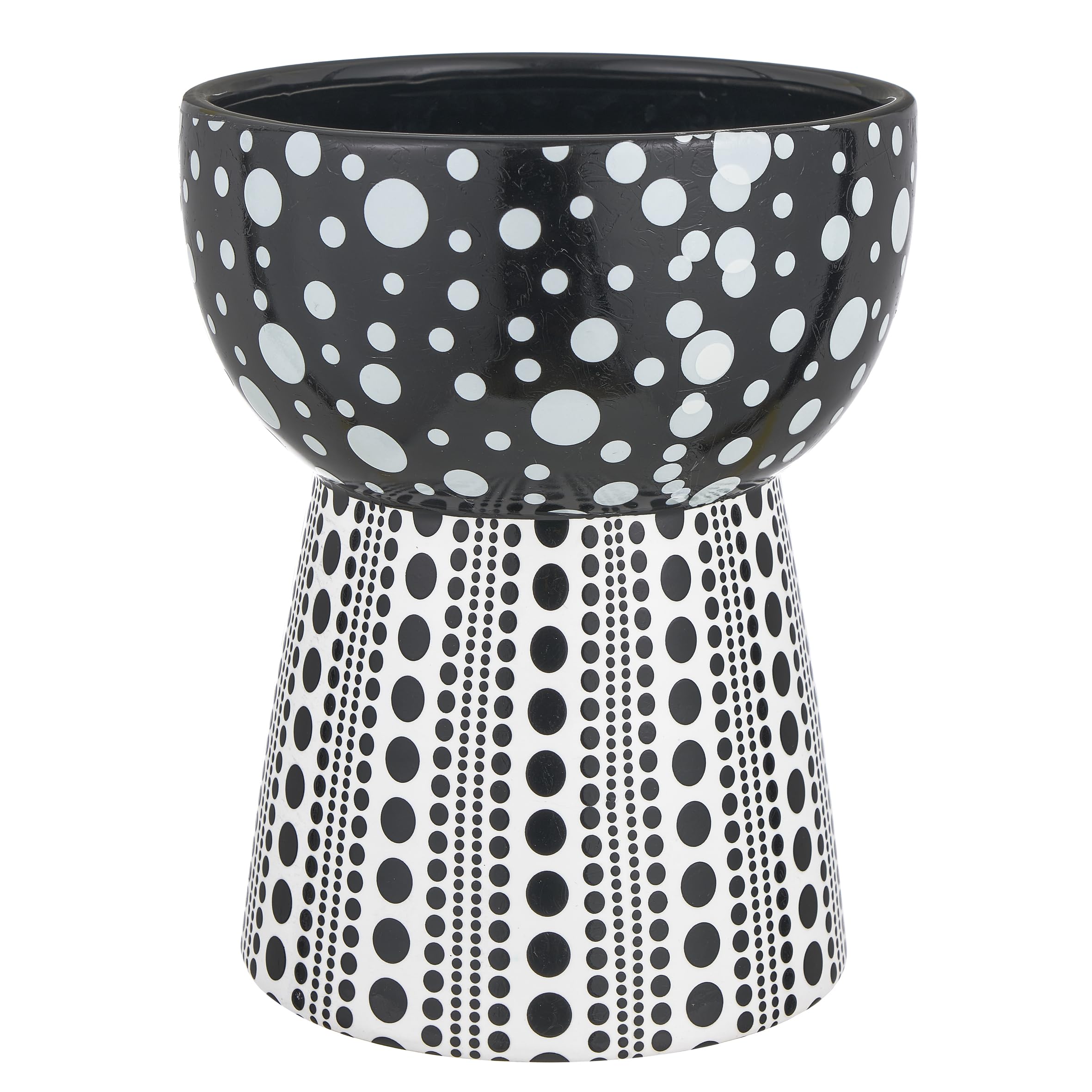 Baroni Home Pois Vaso Ceramica 16x14,8 cm Rosso Dipinto a Mano