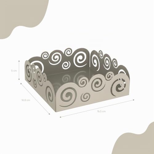 Baroni Home Portatovaglioli Metallo Ricciolo Tortora 16,5 cm