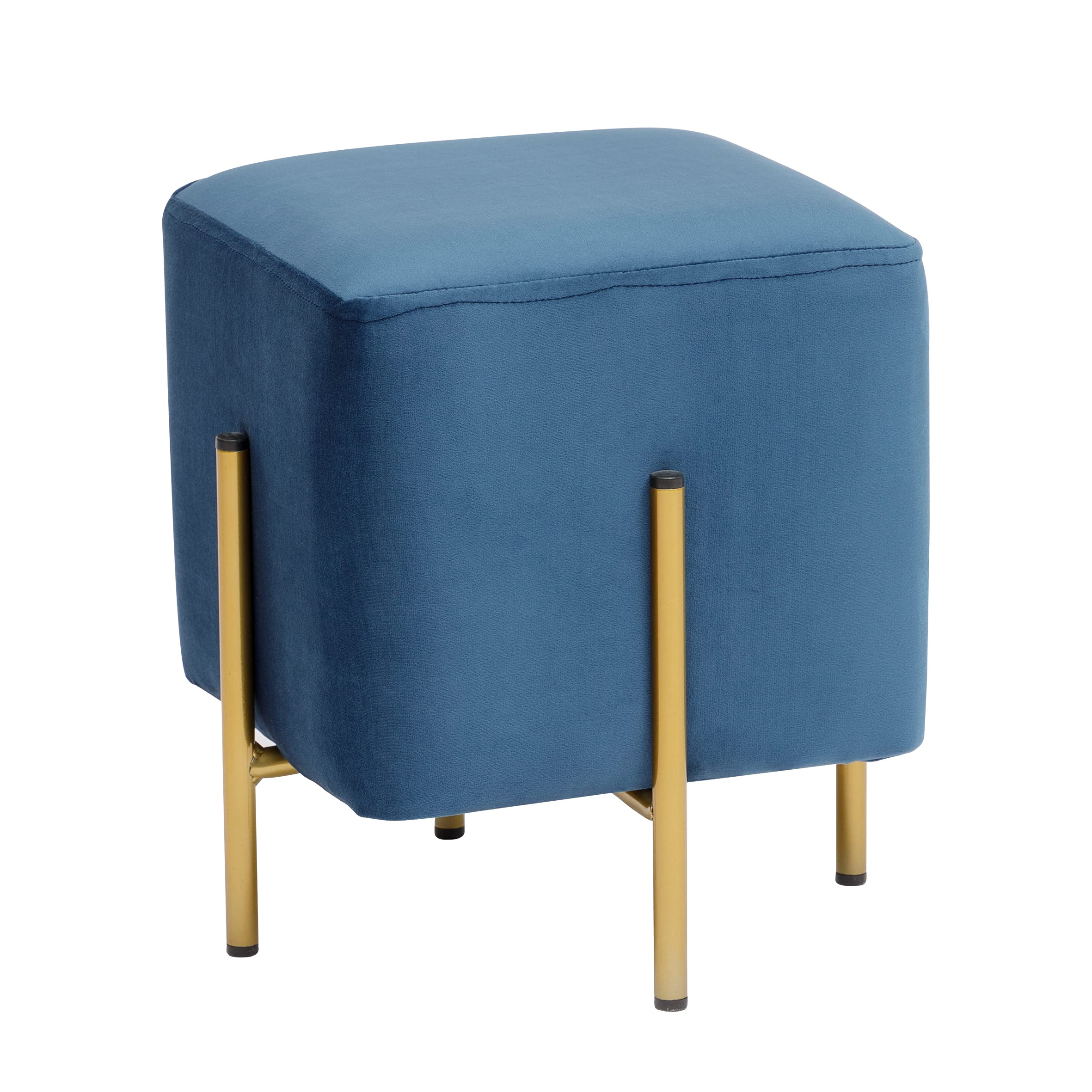 Baroni Home Pouf Velluto Fucsia Bordo Turchese 33x33x38 cm