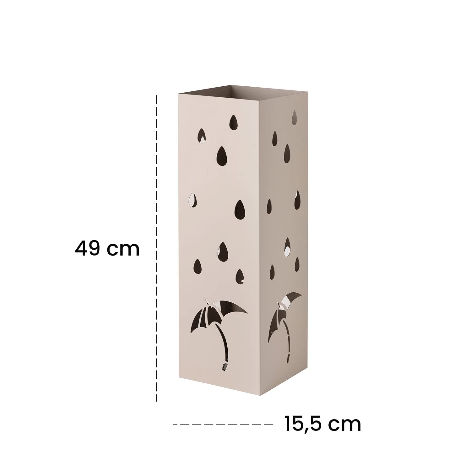 Baroni Home portaombrelli metallo tortora 15,5x15x49 cm