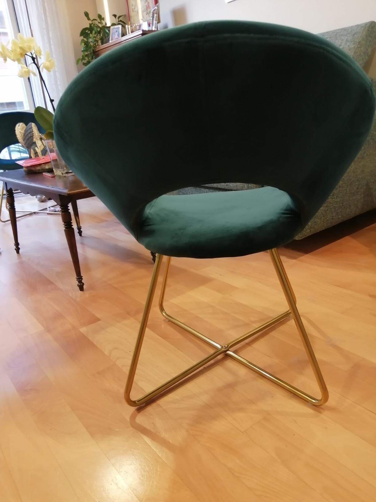 Baroni Home Montemaggi poltrona velluto petrolio gambe oro