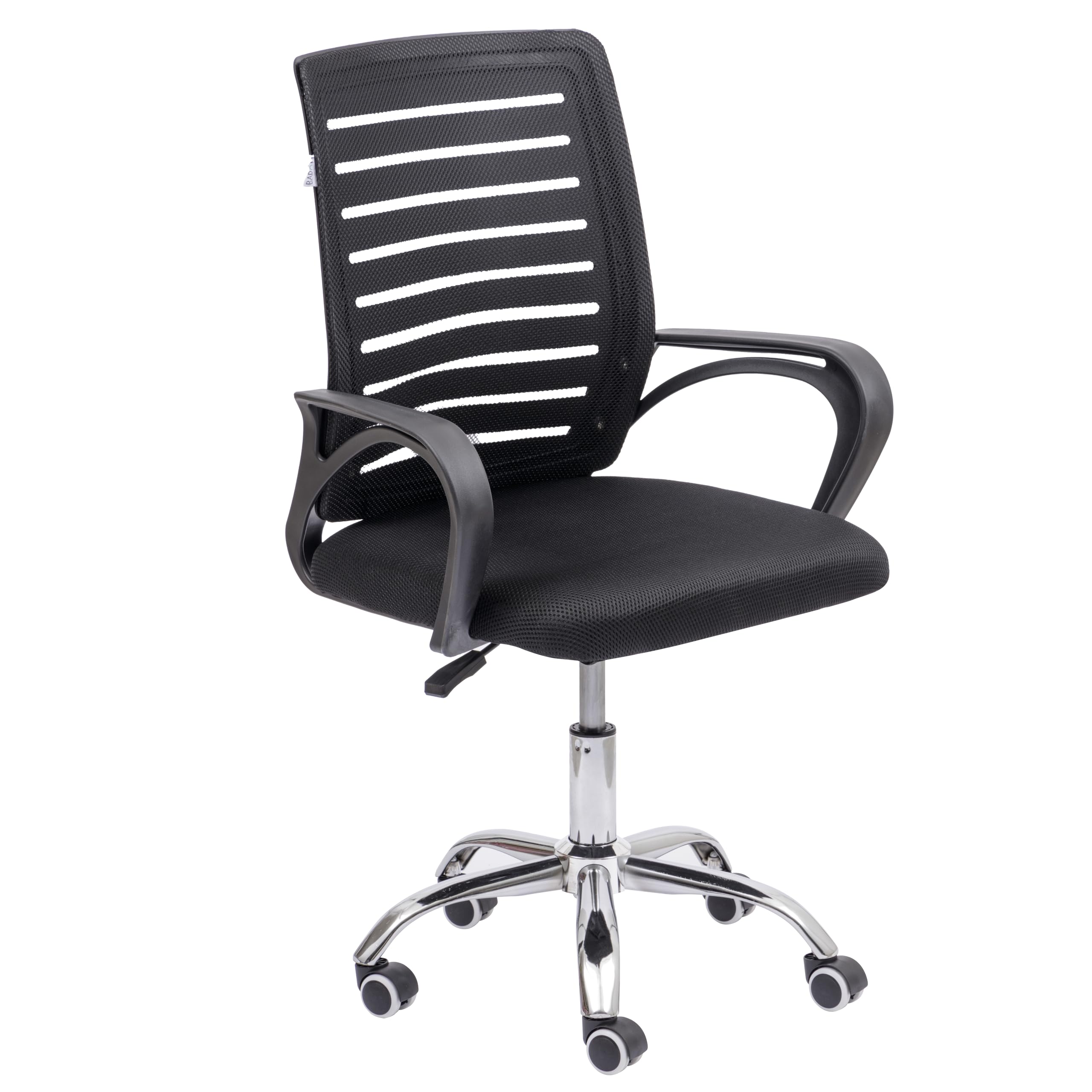 Baroni Home sedia ufficio nera girevole 98 cm con braccioli