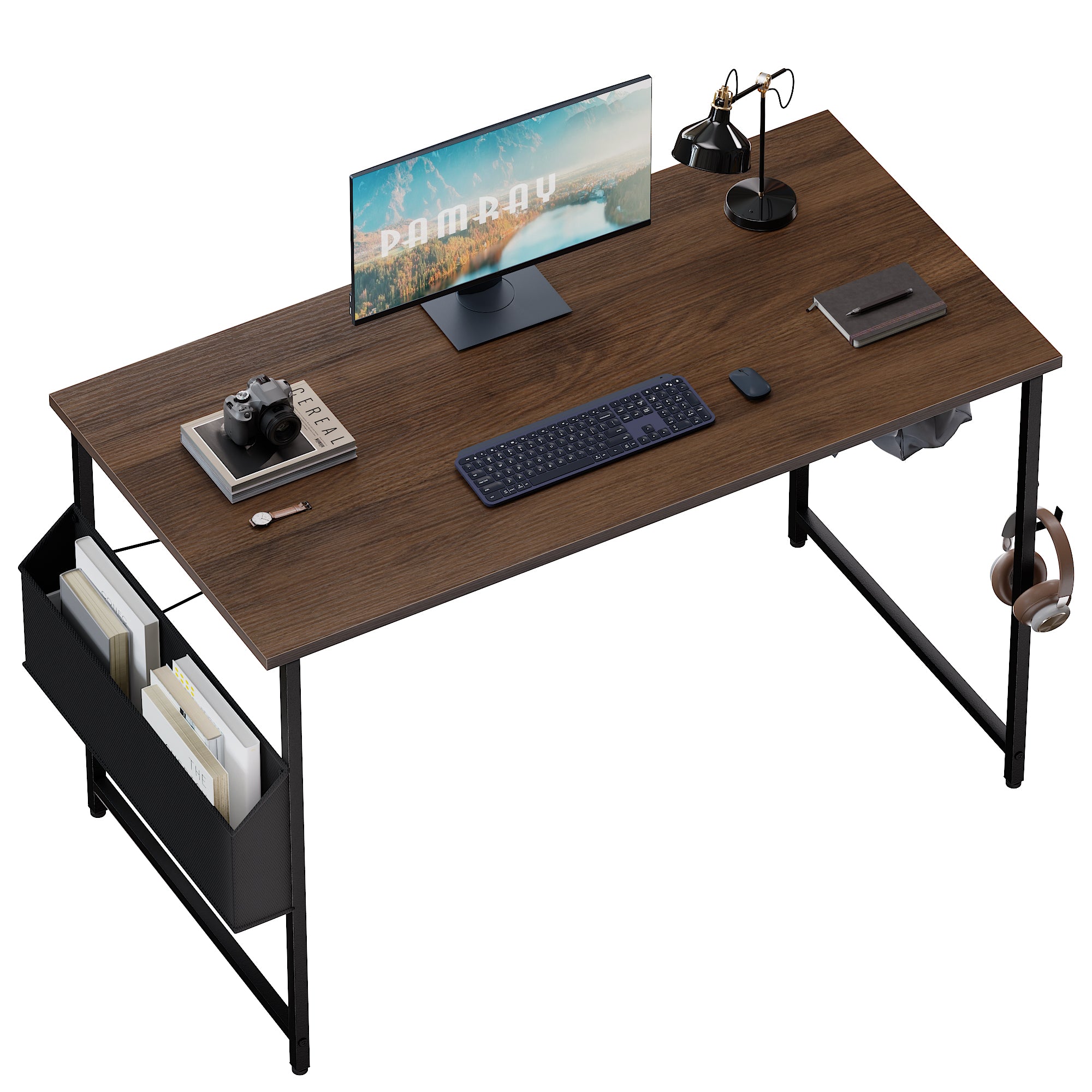 Pamray 47 Pollici Scrivania Computer Nero 120 cm Salvaspazio