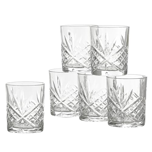 Baroni Home set 6 bicchieri vetro 25 cl intagli eleganti