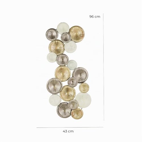 Baroni Montemaggi Quadro 3D Cerchi Rame Metallo 96x43 cm Salvaspazio