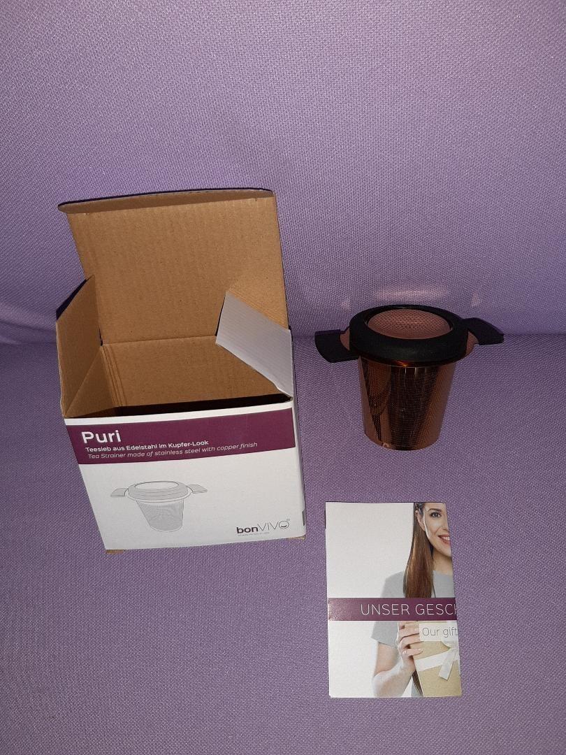 bonVIVO Puri Infusore Te Inox Rame con Coperchio