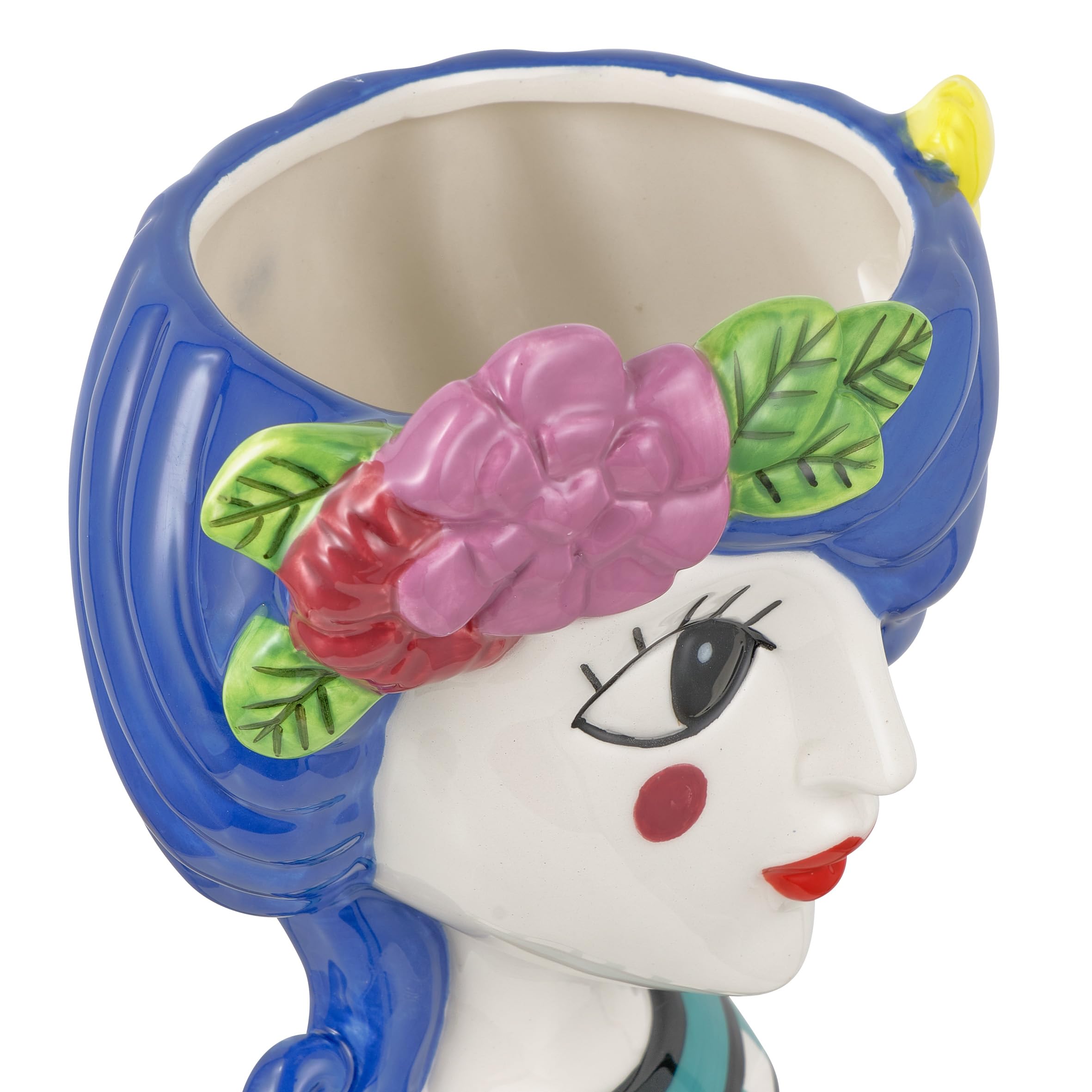 Baroni Stilish Iris vaso in ceramica grande volto dipinto