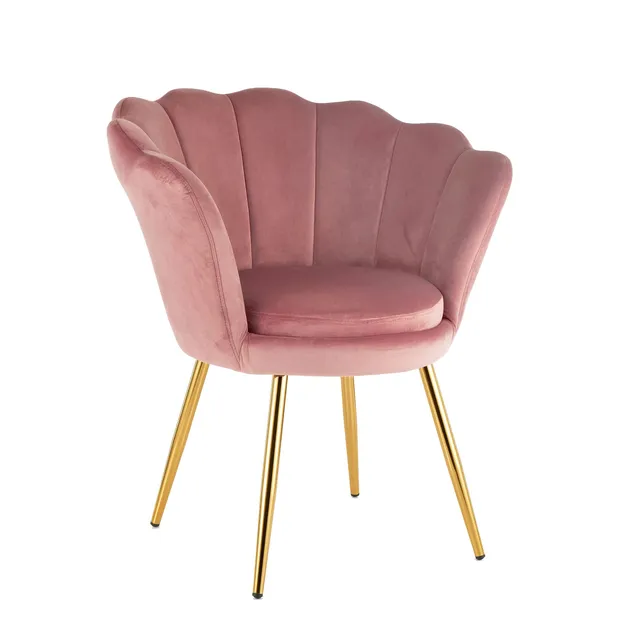 Baroni Home poltrona conchiglia velluto cipria 69x71x84 cm