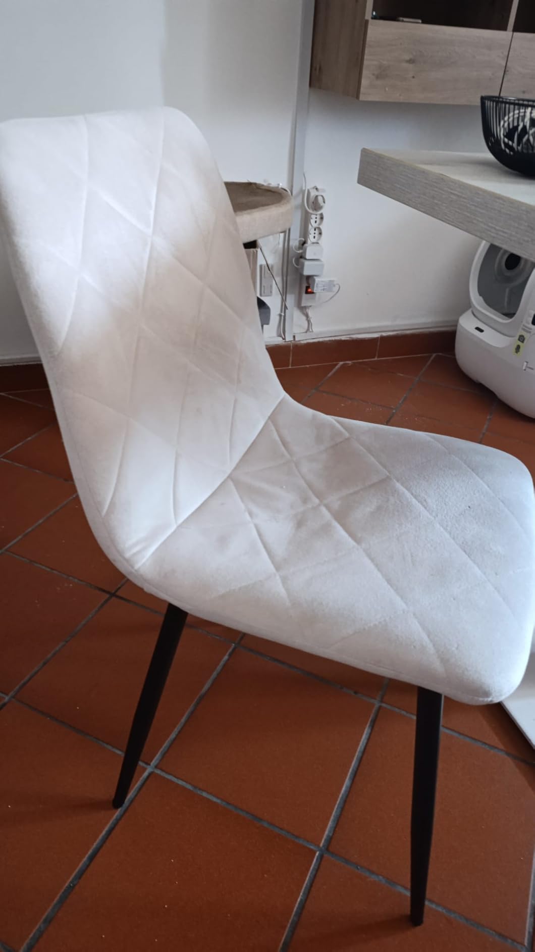Baroni Home sedia in velluto rosa 52x44x85 cm gambe ferro