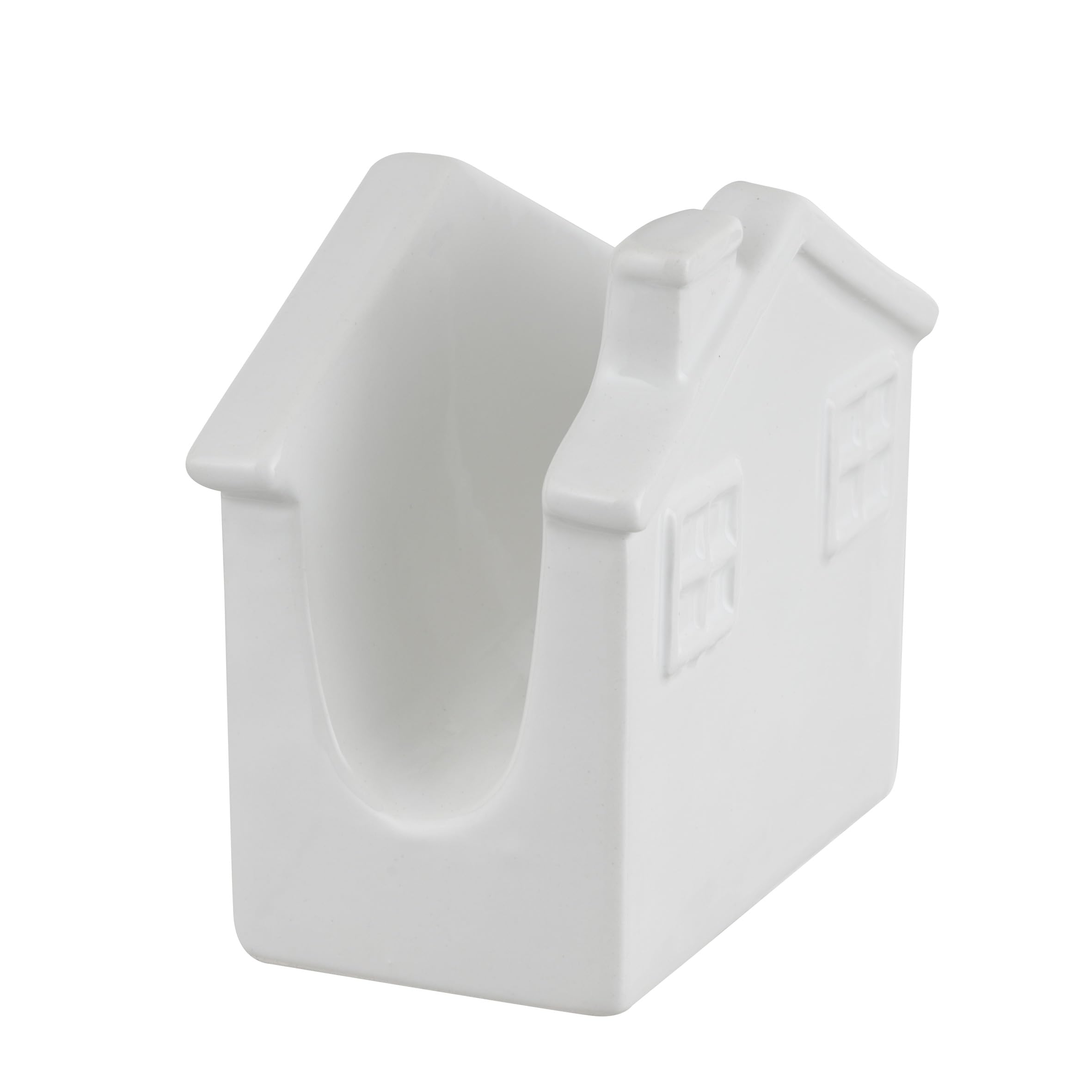 Baroni Home Casina Bianca portaspugna ceramica 10x6x10 cm