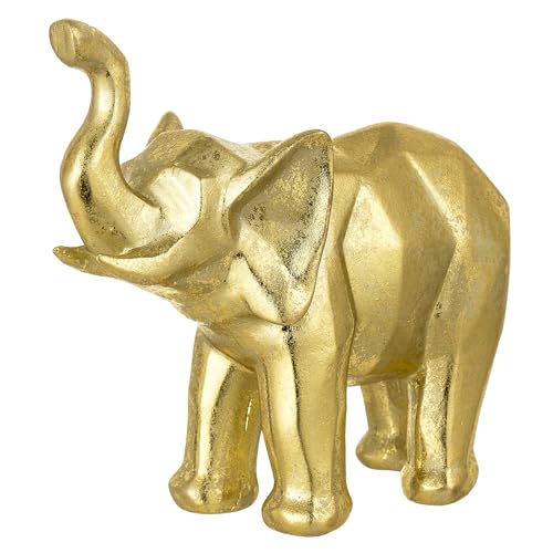 Baroni Home Statuetta Leopardo Oro in Resina 24x5x7 cm Moderna
