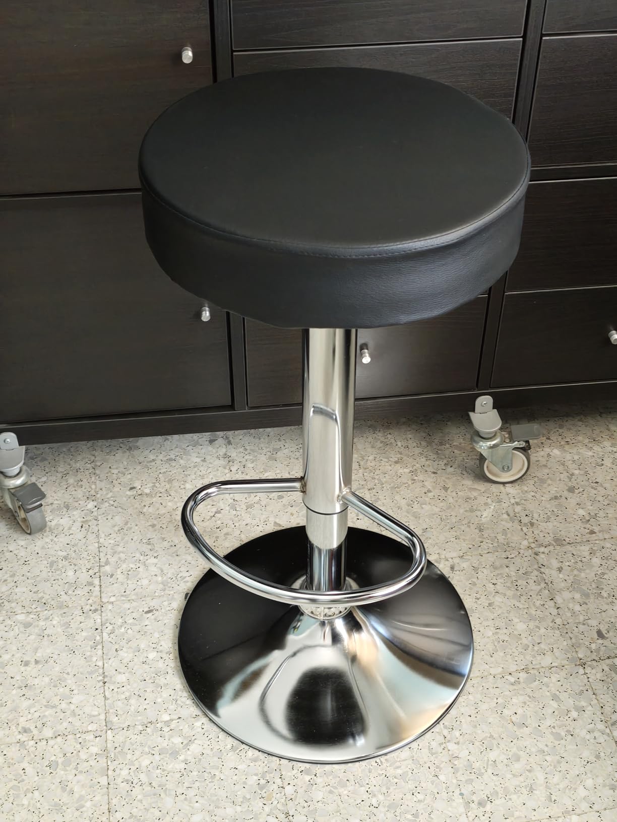 Baroni Home Sgabello Bar Girevole Nero 59-79 cm 1 Pezzo
