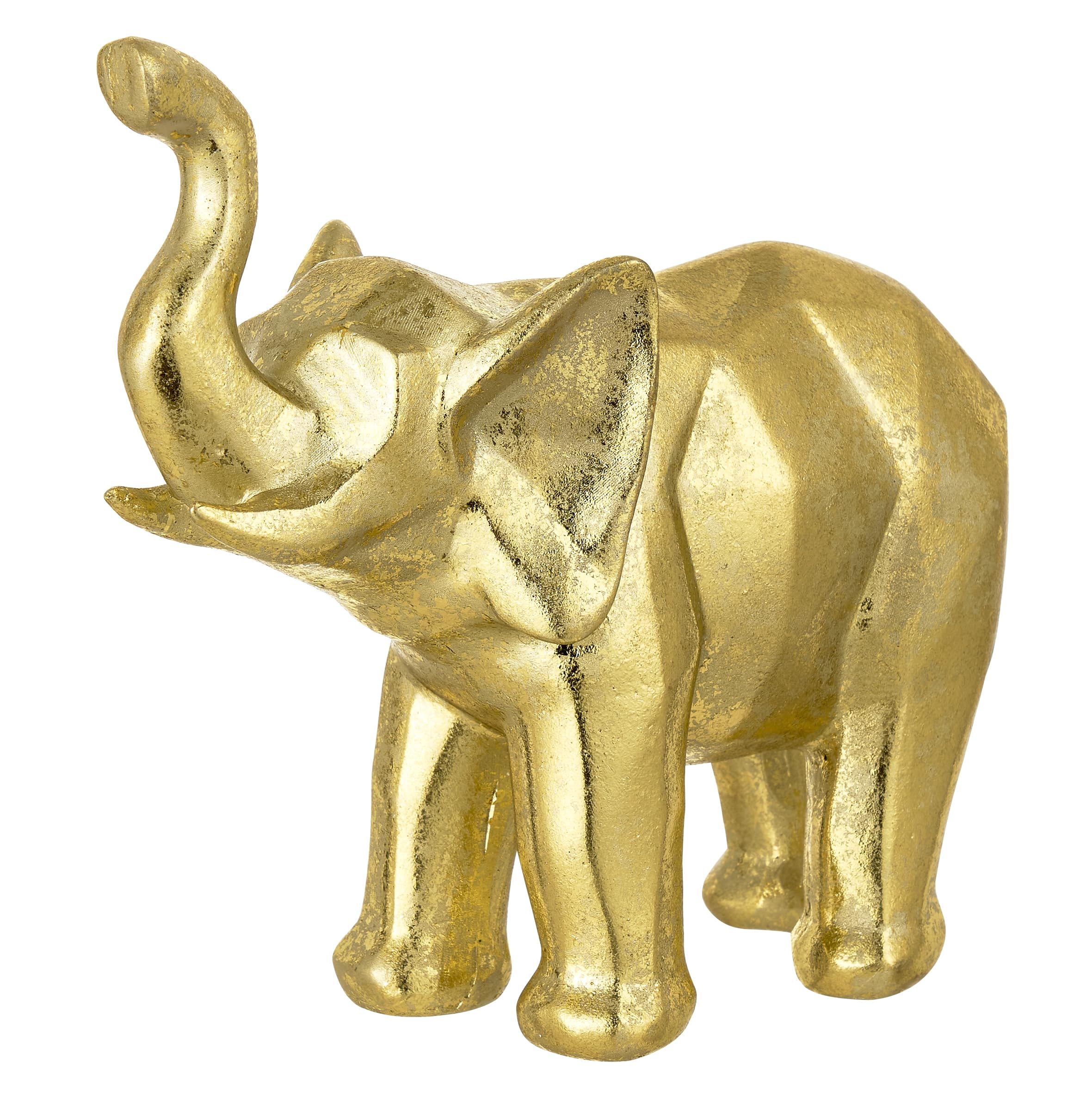 Baroni Home Statuetta Leopardo Oro in Resina 24x5x7 cm Moderna