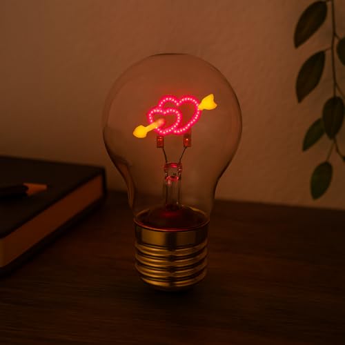 Baroni Home Lampadina Cuori con Freccia lampada tavolo USB
