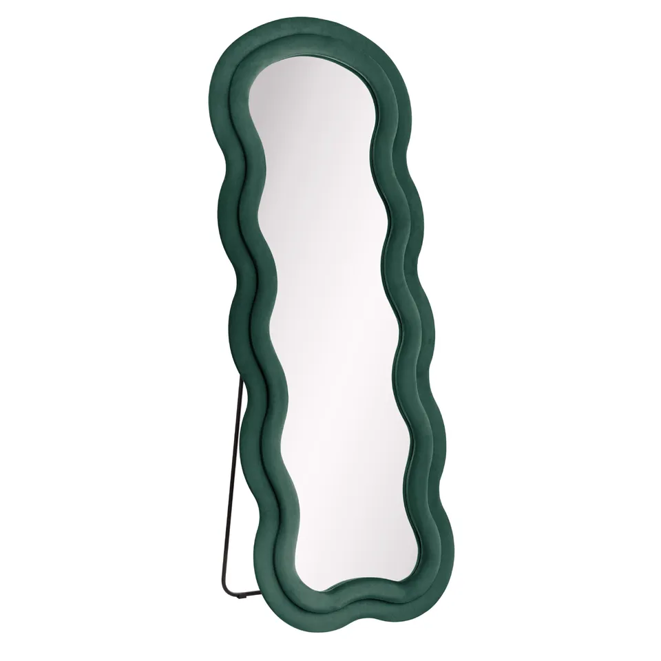 Baroni Home specchio da terra velluto verde scuro 160x60 cm