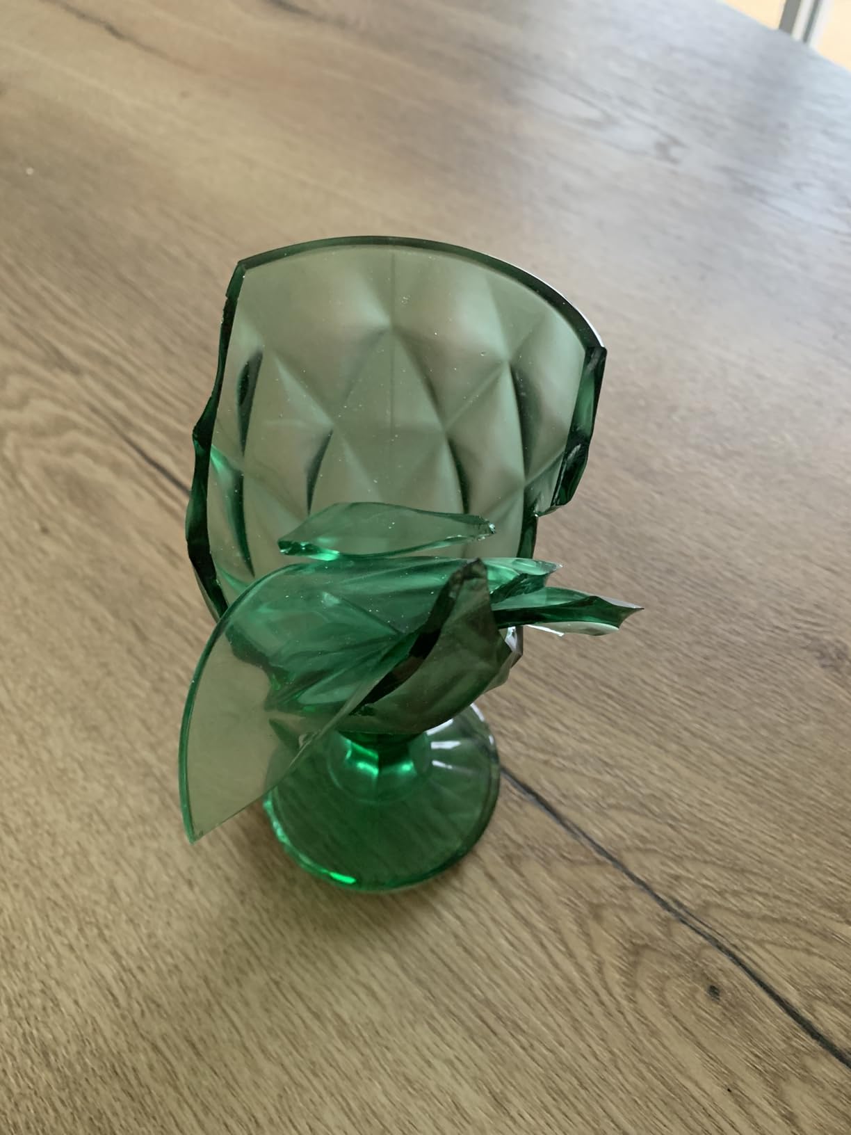 Baroni Home Set 6 Calici Diamante Vetro Verde 27 cl