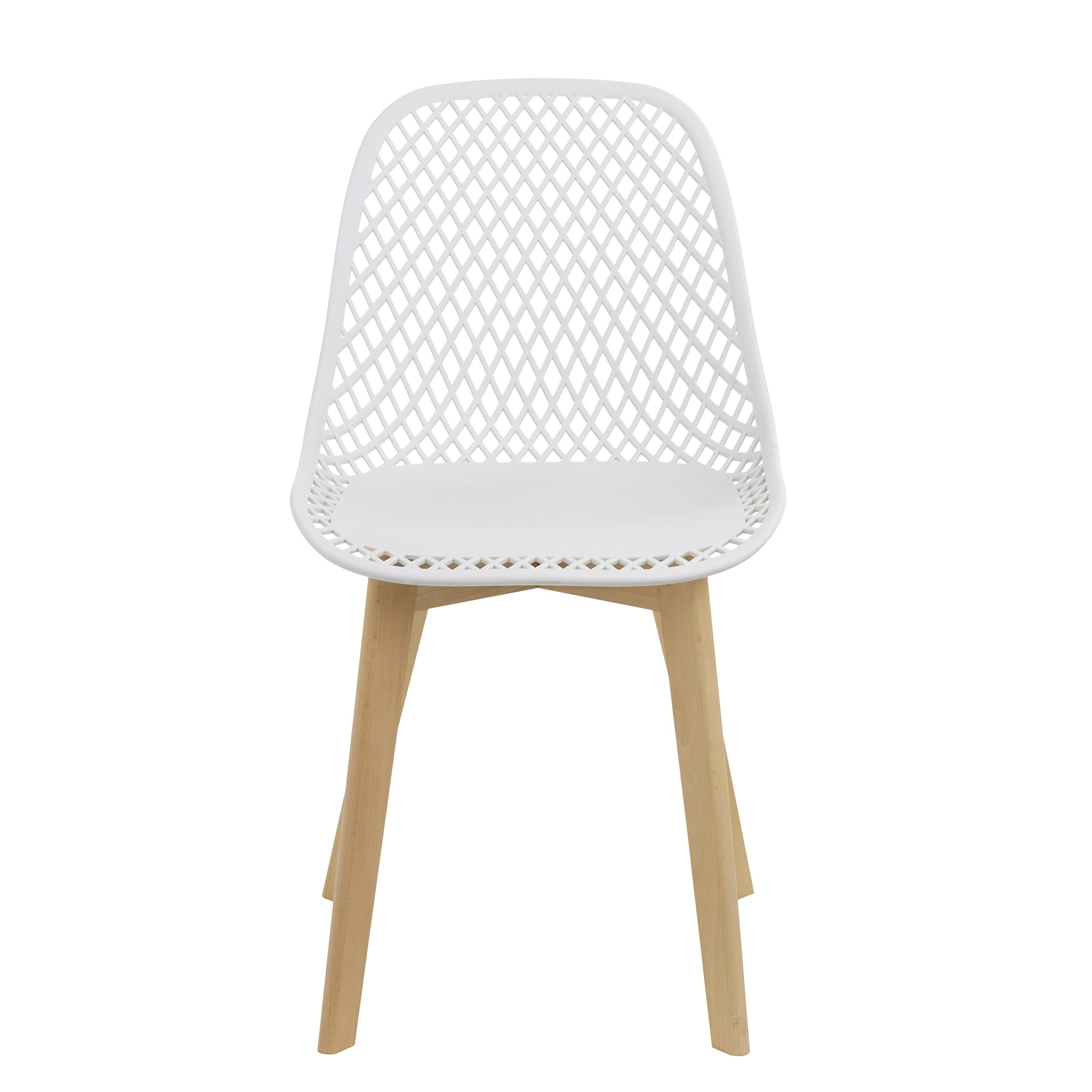 Baroni Home Sedia Moderna Bianca Gambe Legno 4 Pezzi