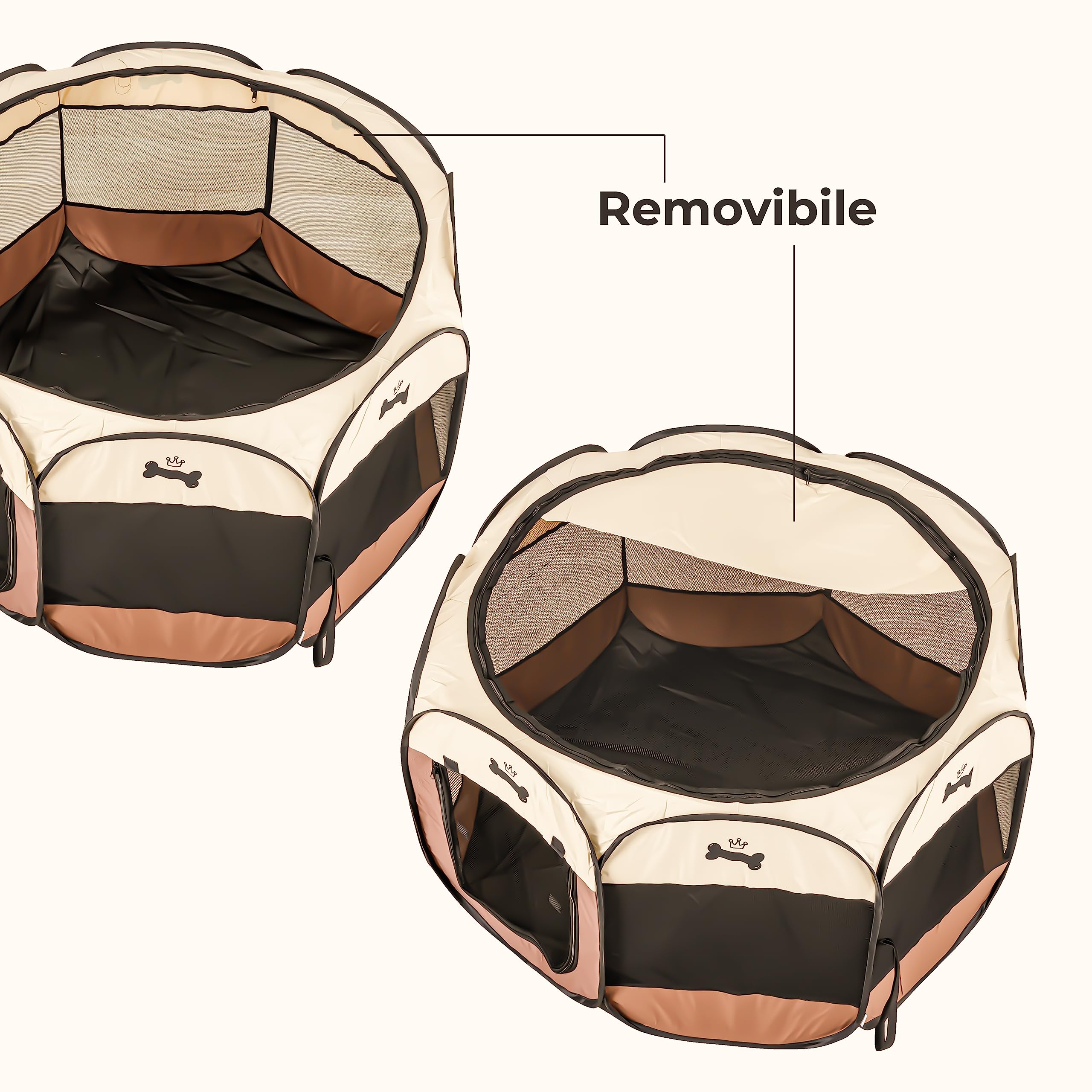 Baroni Home recinto pieghevole marrone L 96x60x45 cm