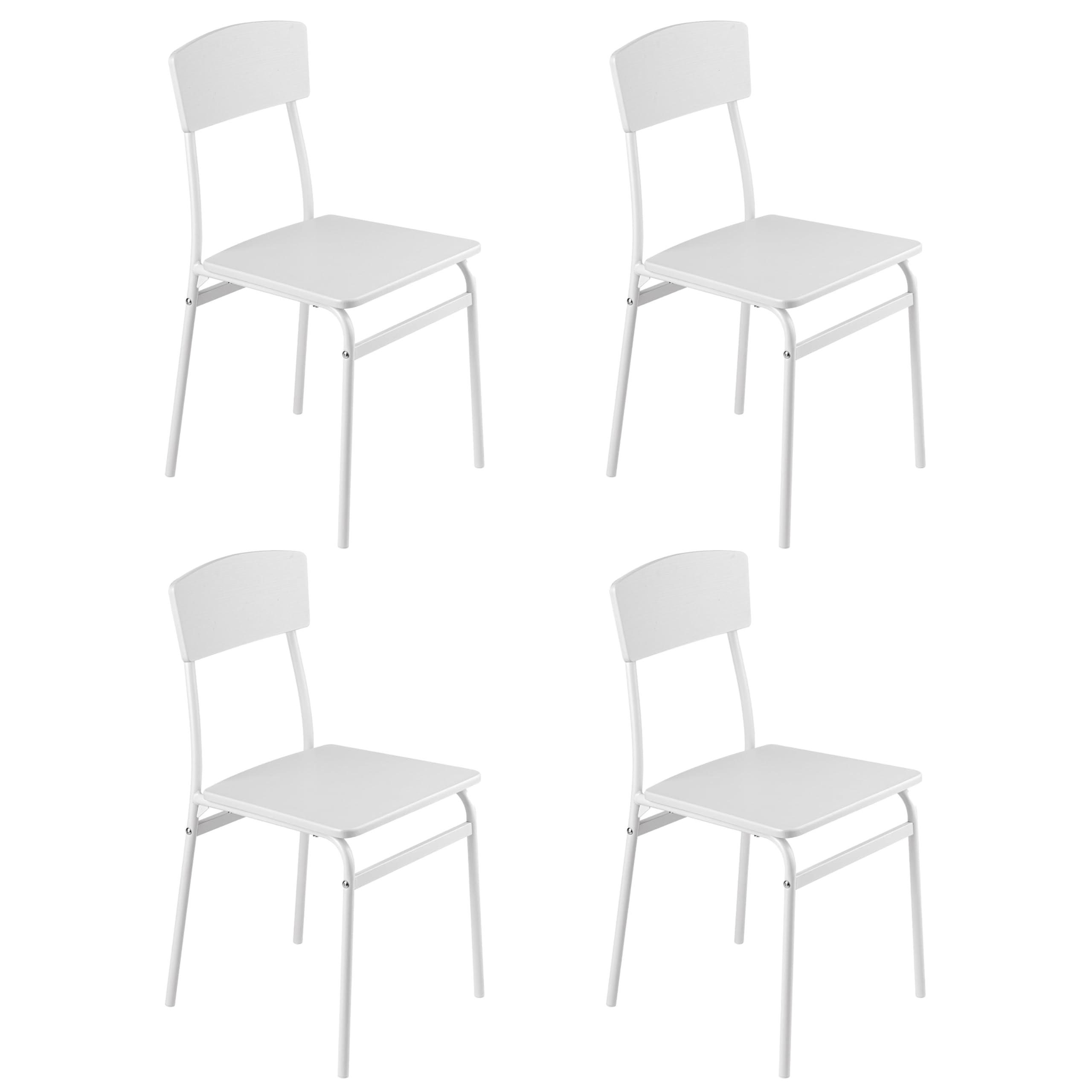 Baroni Home set 4 sedie pranzo nero effetto rovere MDF