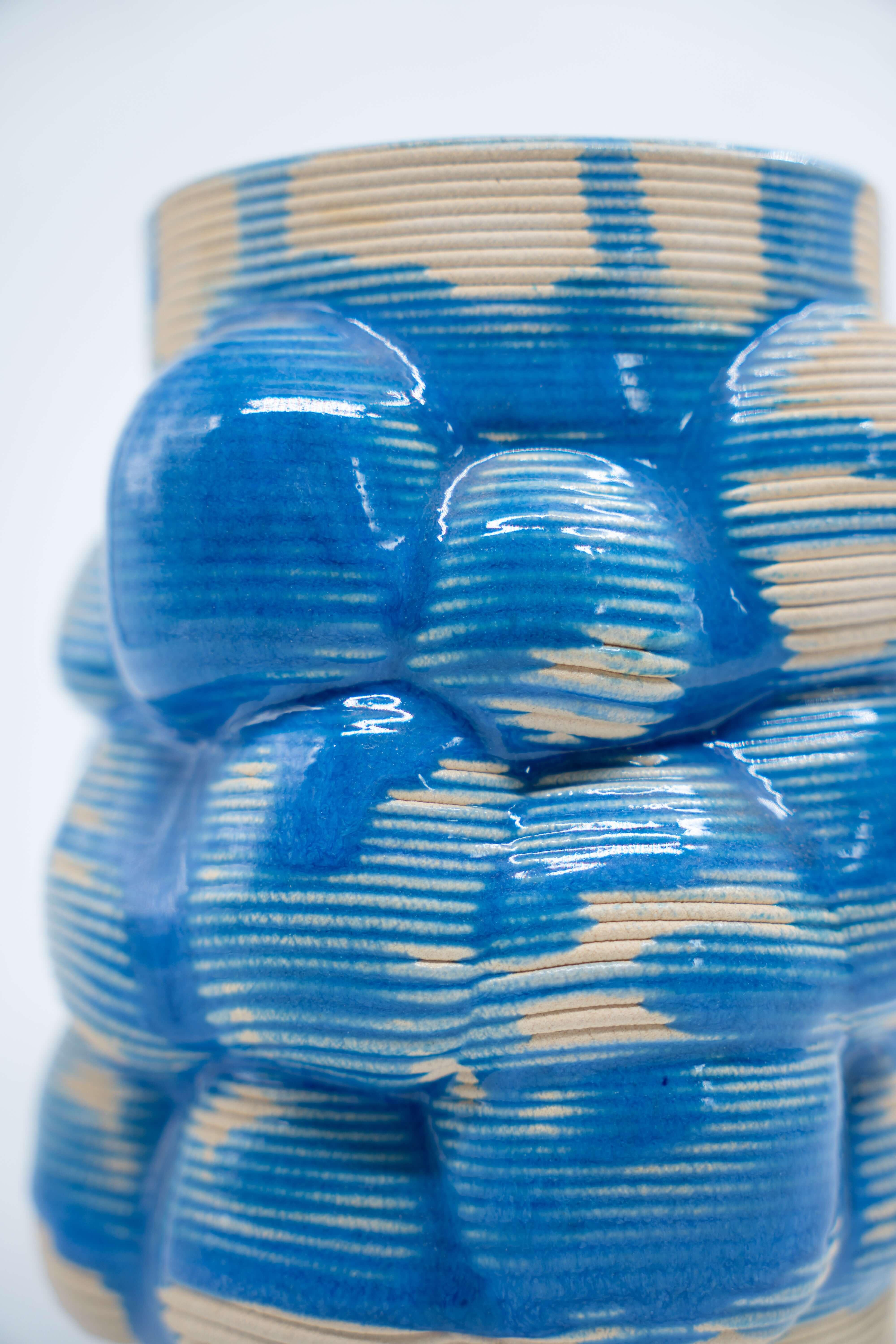 SuperForma Bolle 06 vaso ceramica smalto azzurro