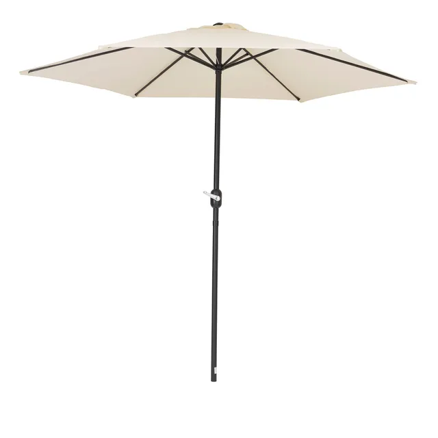 Baroni Home ombrellone da giardino bianco Ø 270 cm palo centrale