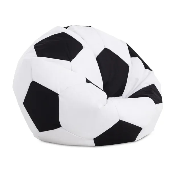 Textilhome Football Pouf Pallone Calcio 90 cm Marrone Nero